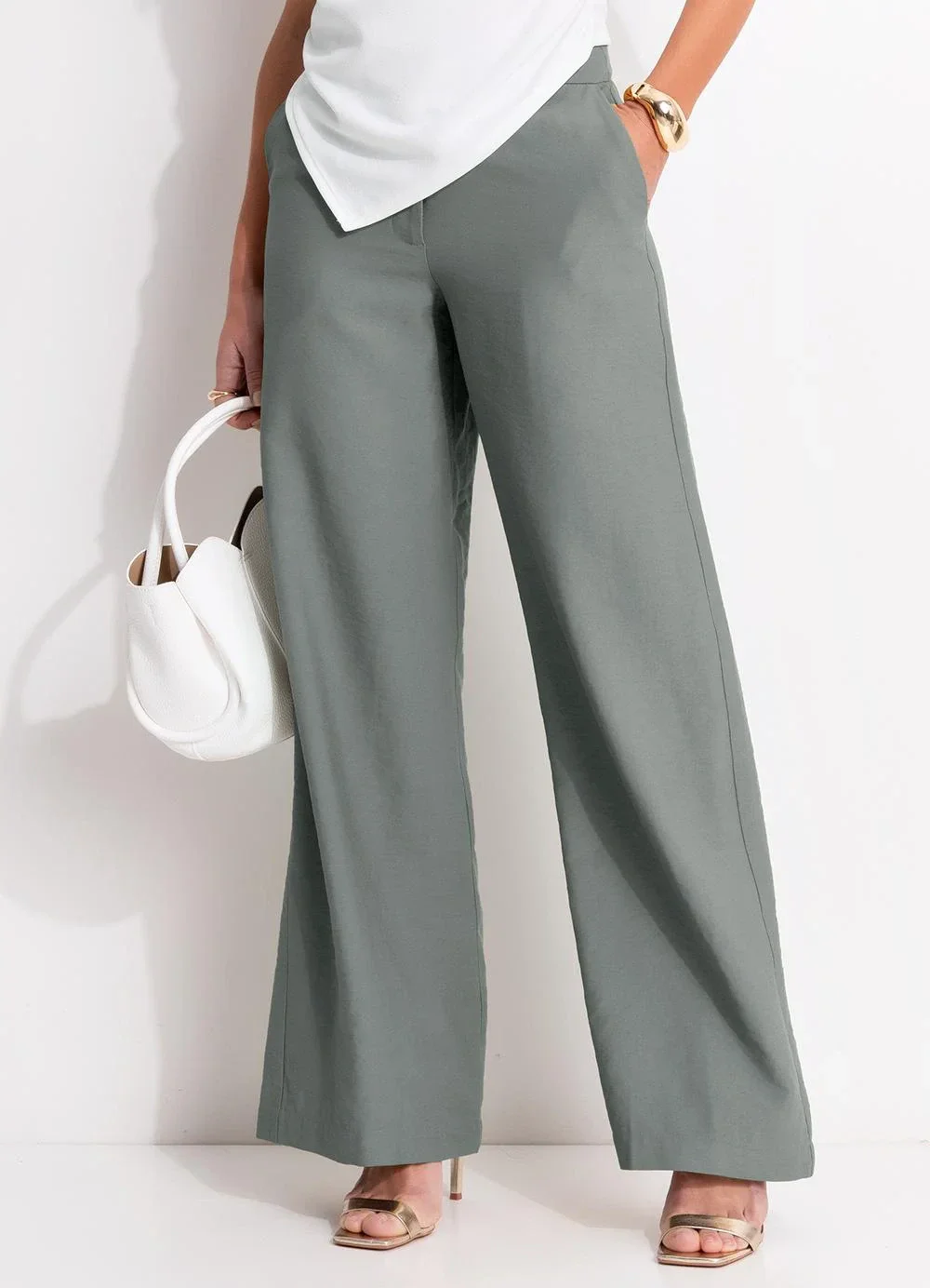 Quintess - Calça Grafite em Viscose com Poliéster