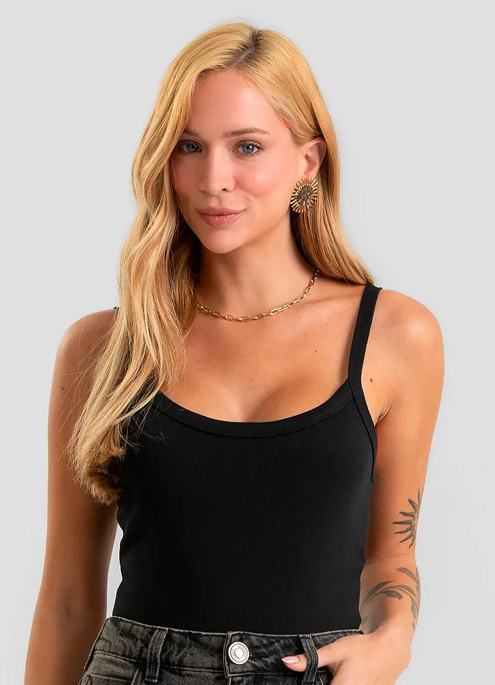 Dianna - Body Feminino em Ribana Canelada Preto