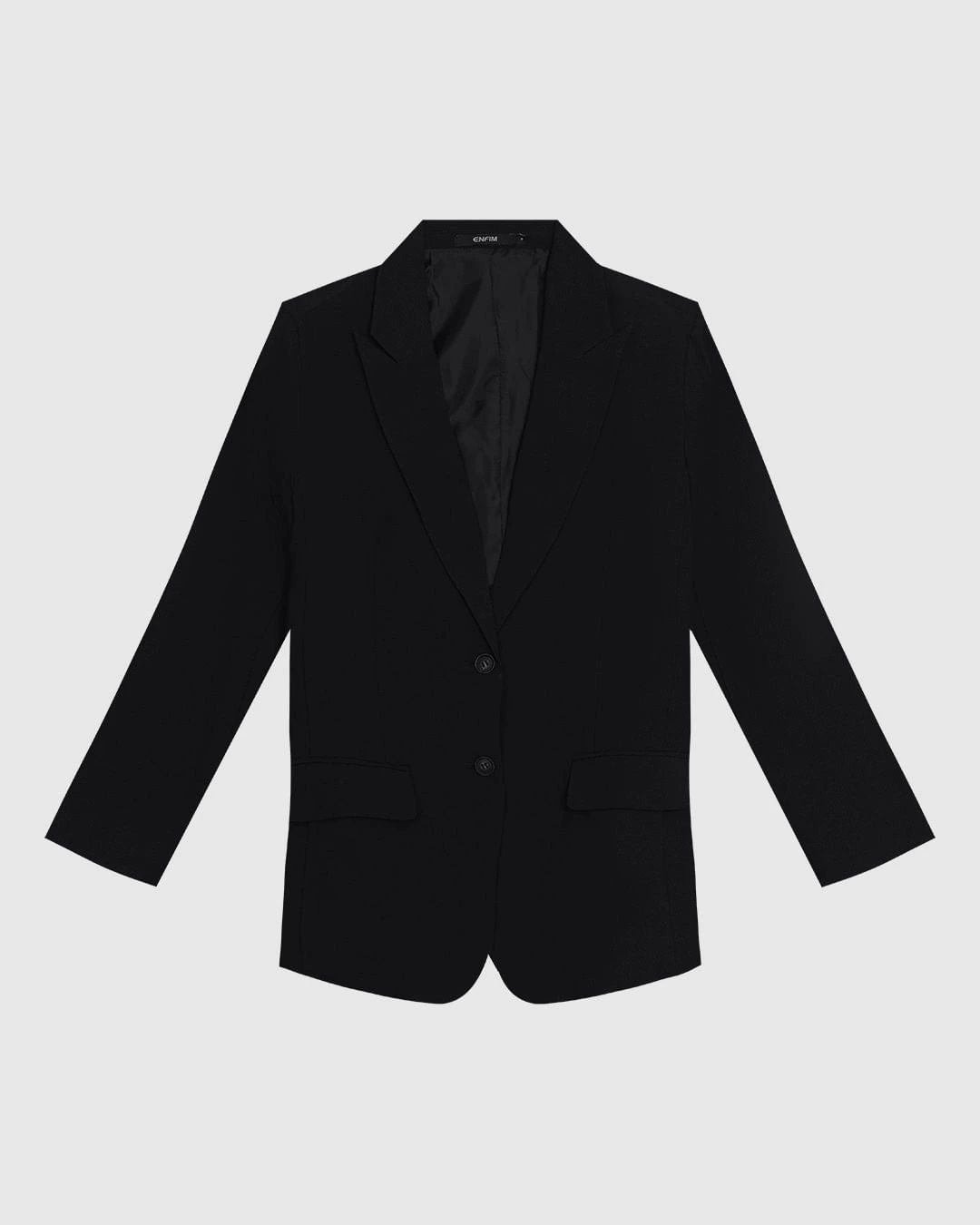 Blazer Feminino Alongado Abotoamento Duplo Em Liocel - ENFIM