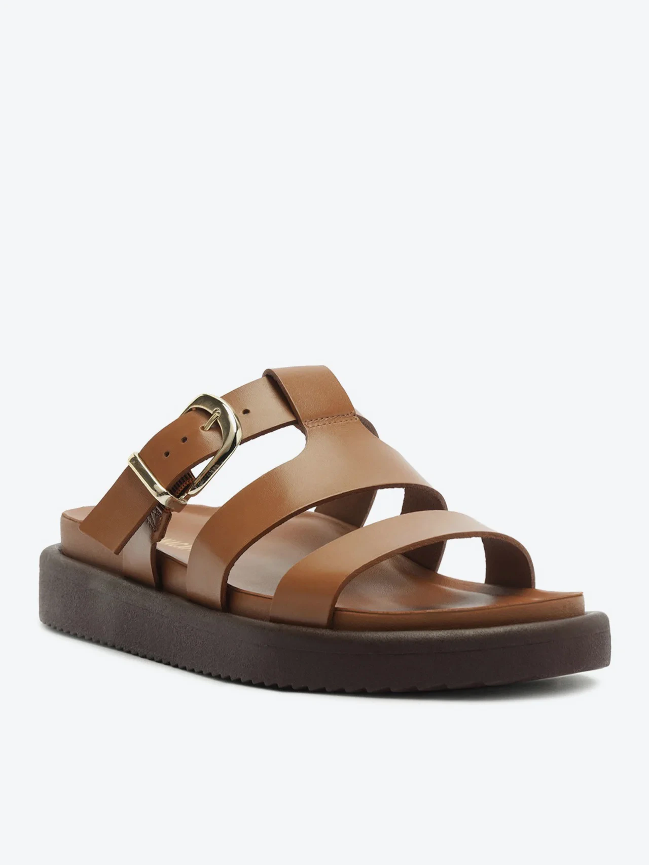 Papete Tira H May Monocolor Fivela Couro Marrom