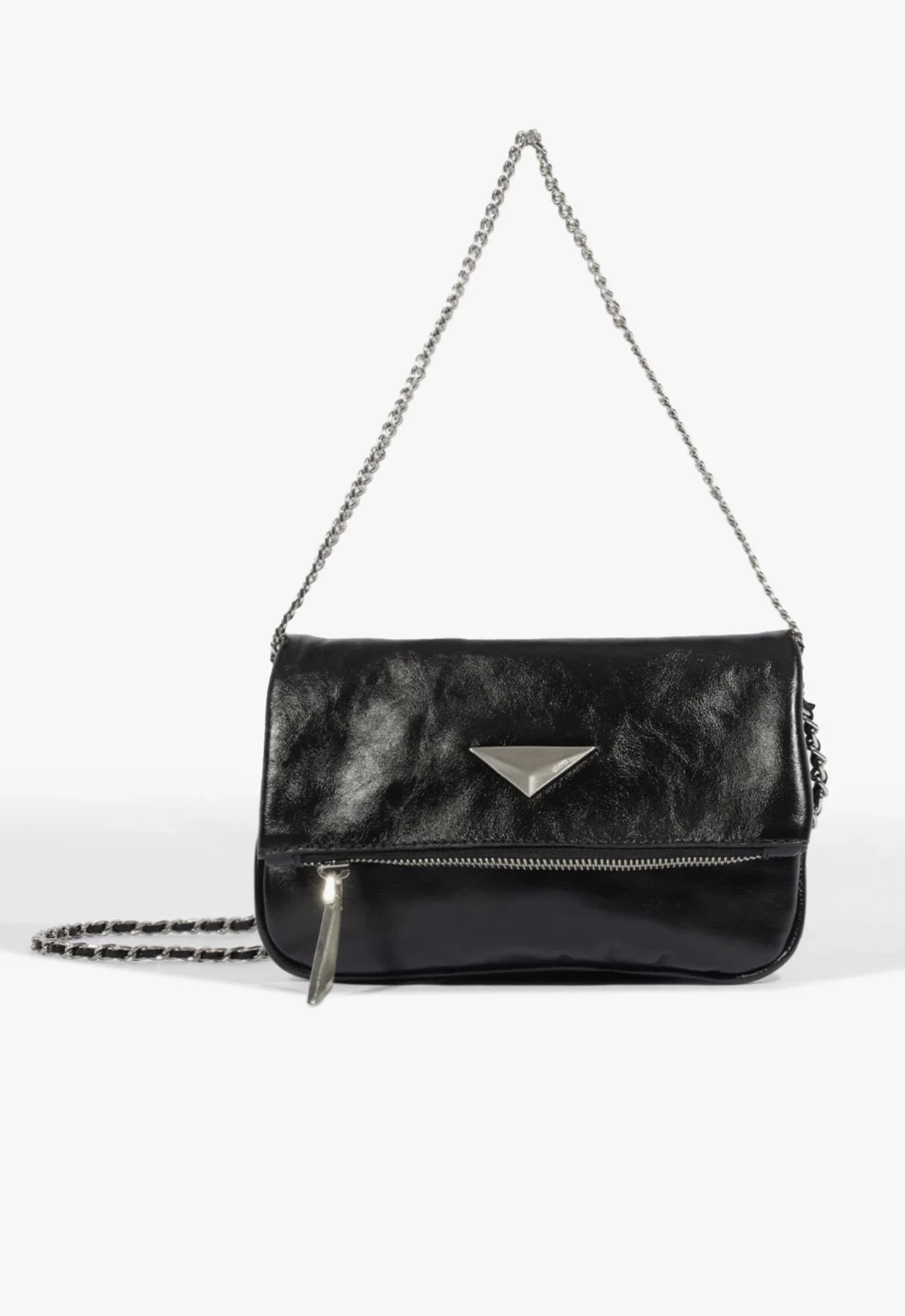 Bolsa Clutch Denny Média Couro Preta
