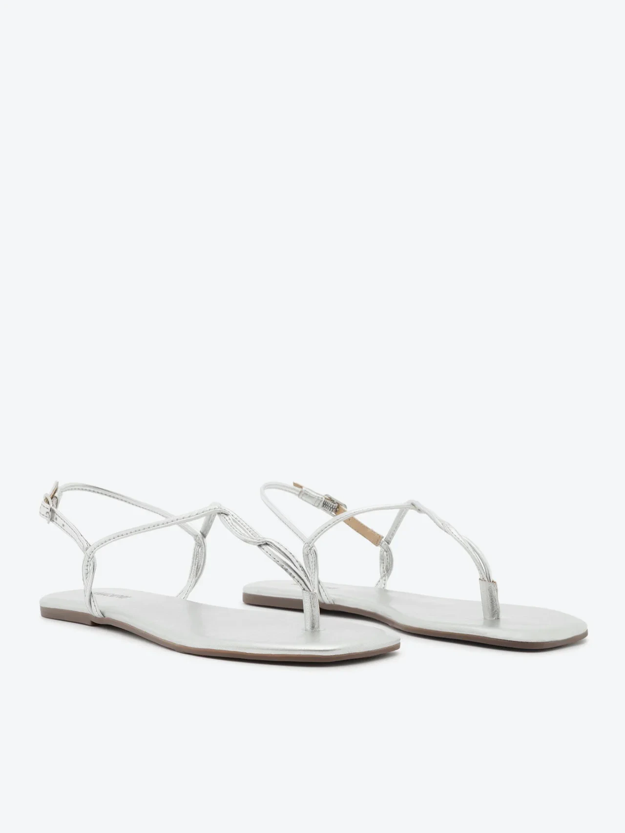 Sandália Rasteira Slim Silver Prata