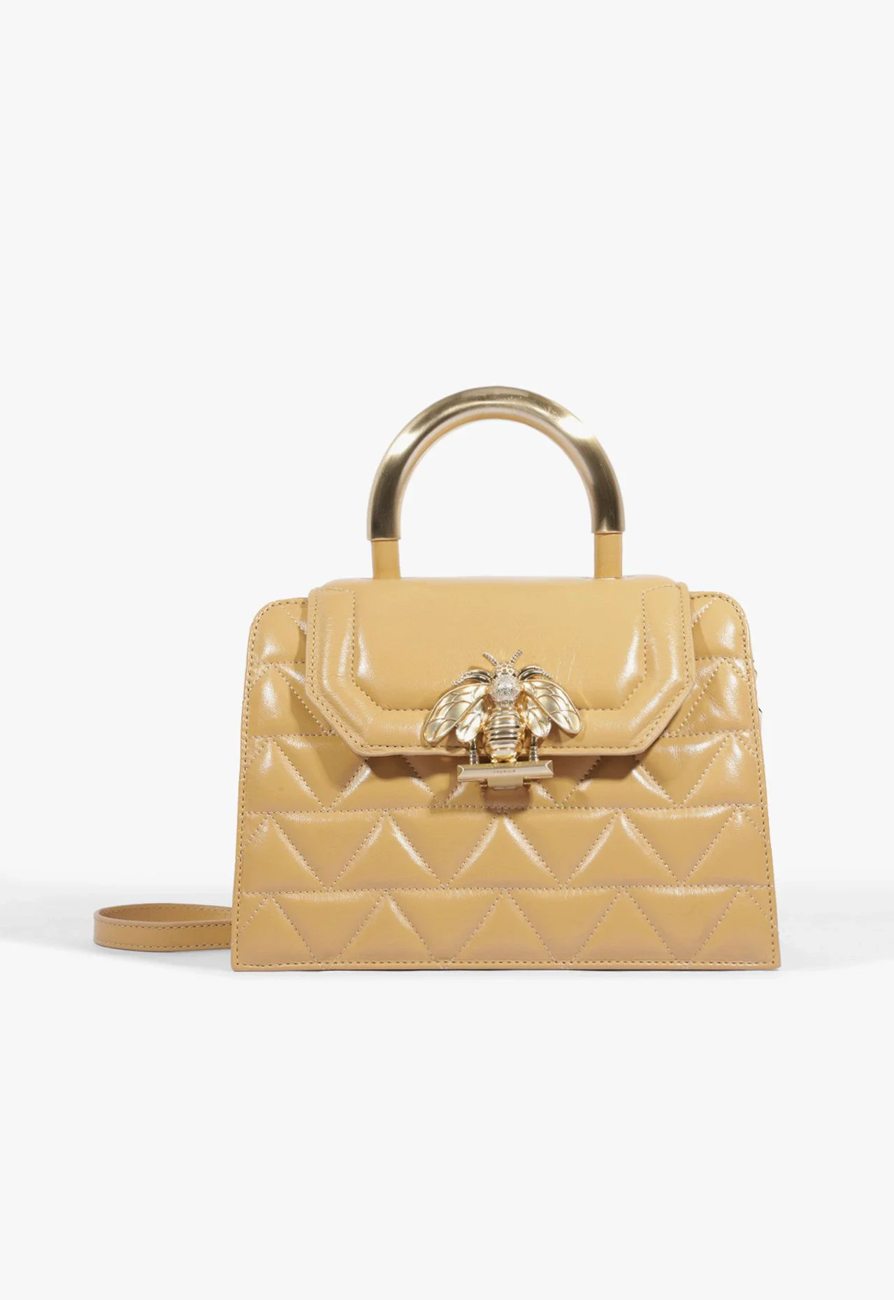Bolsa Satchel New Believe Média Couro Nude