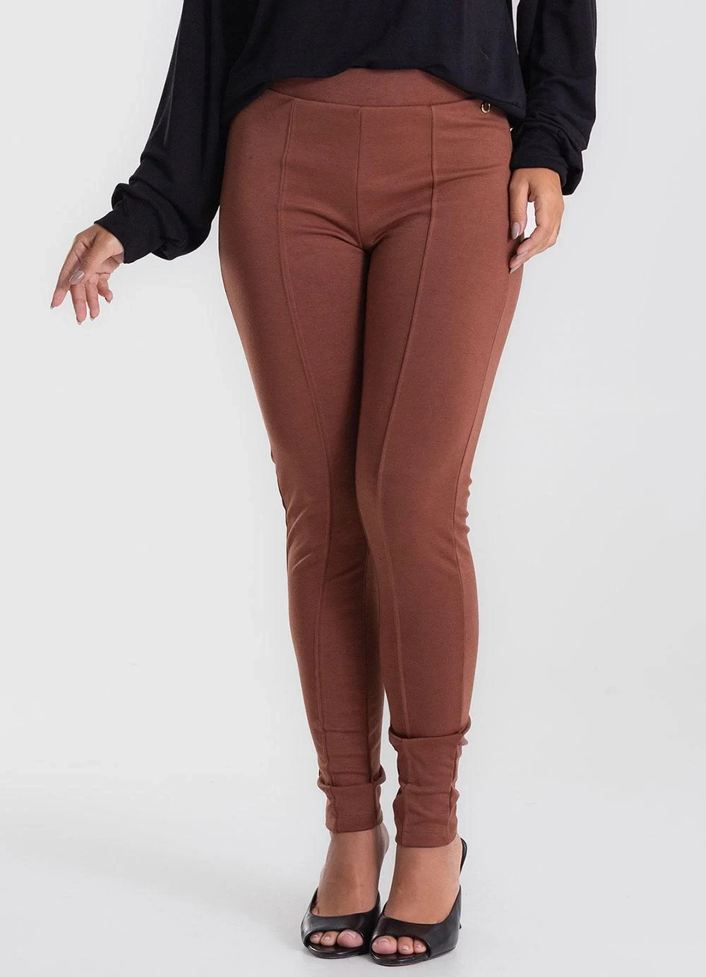 Endless - Calça Legging Ponto Roma Básica Marrom
