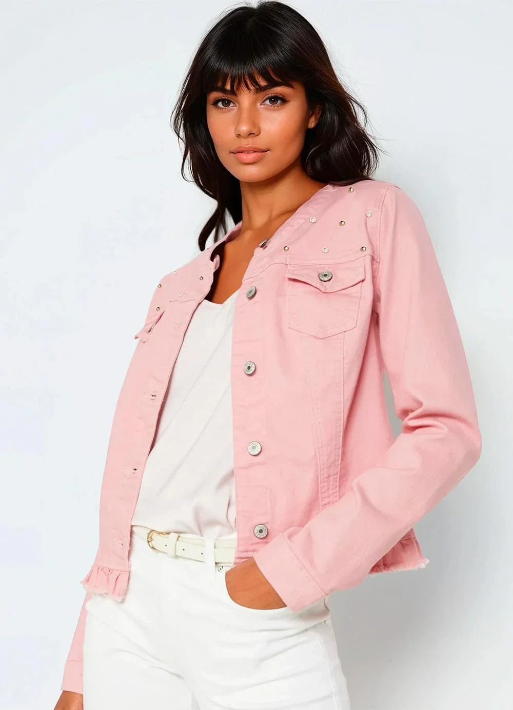 bonprix - Jaqueta Rosa Claro em