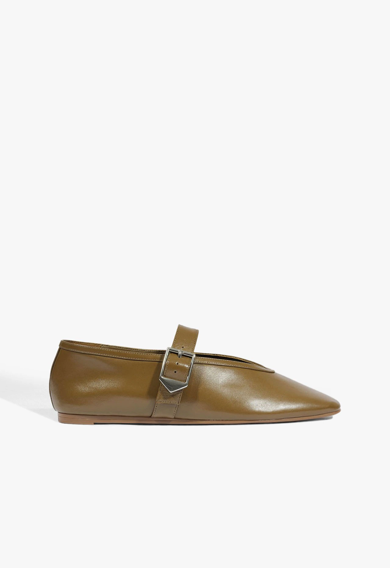 Sapatilha Vick Buckle Couro Verde Oliva