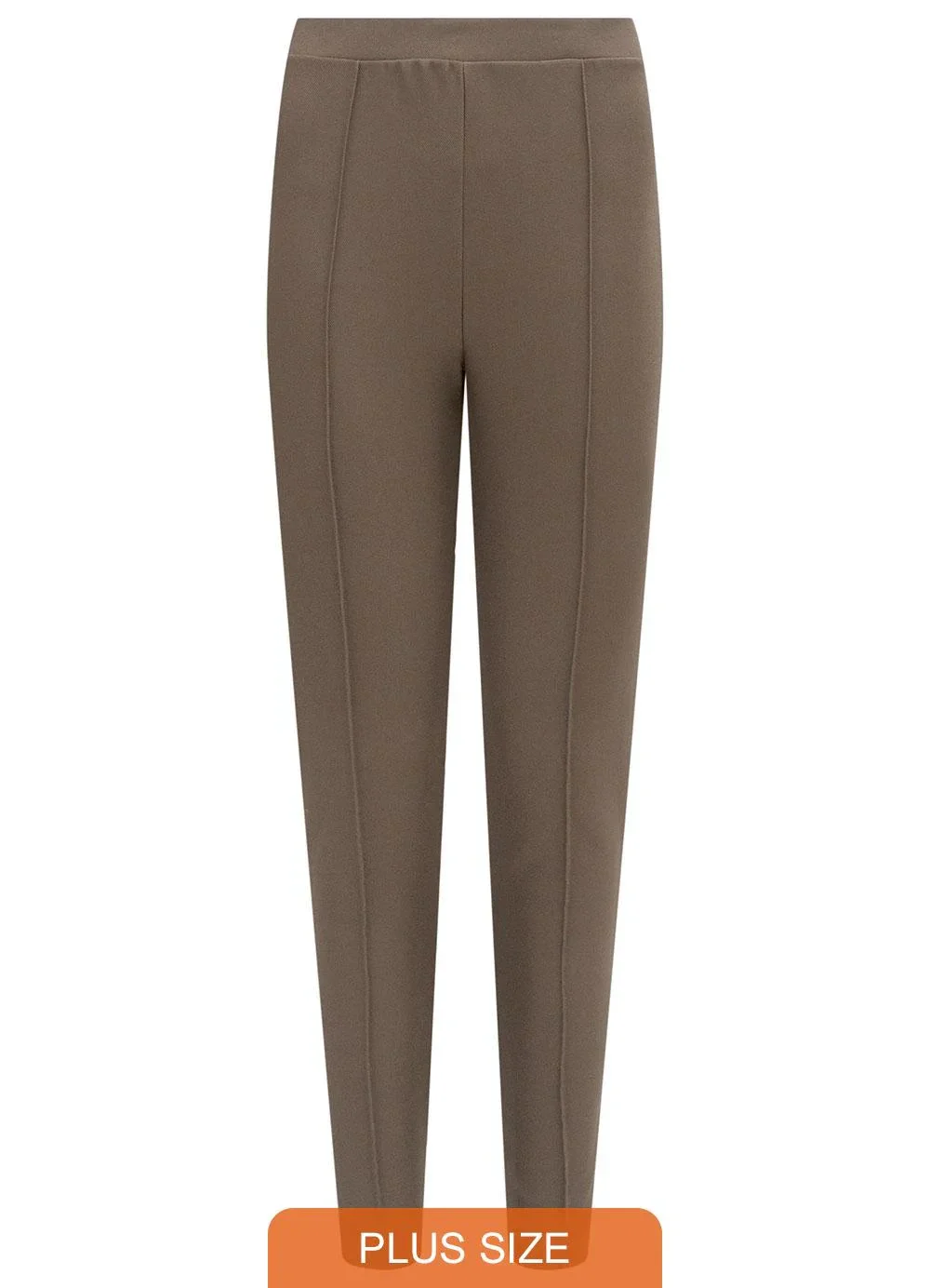 Lunender - Calça Legging com Nervuras em Malha Marrom