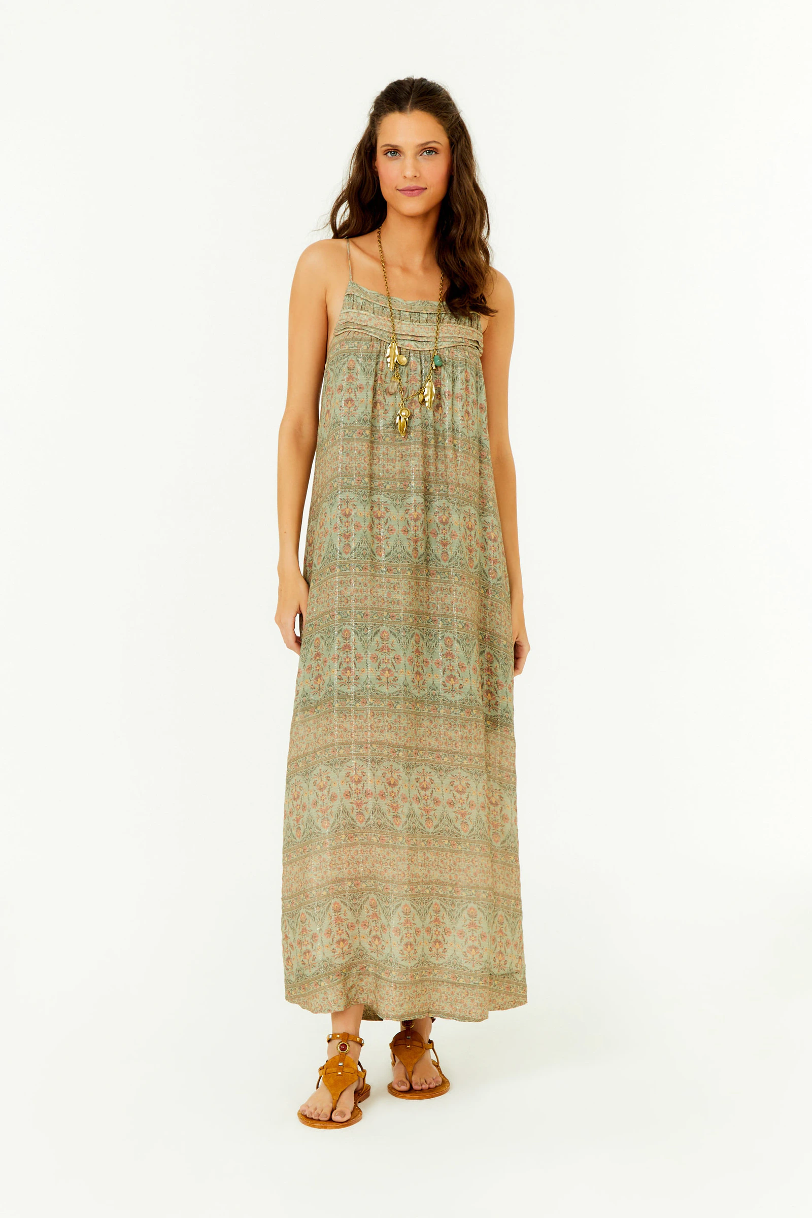 Vestido Midi Pala Estampa Petala