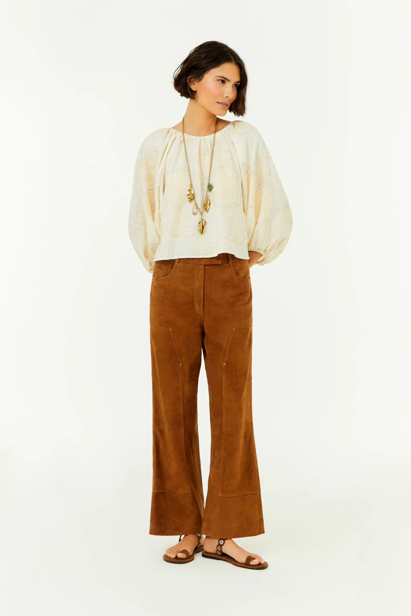 Calça Couro Chamois