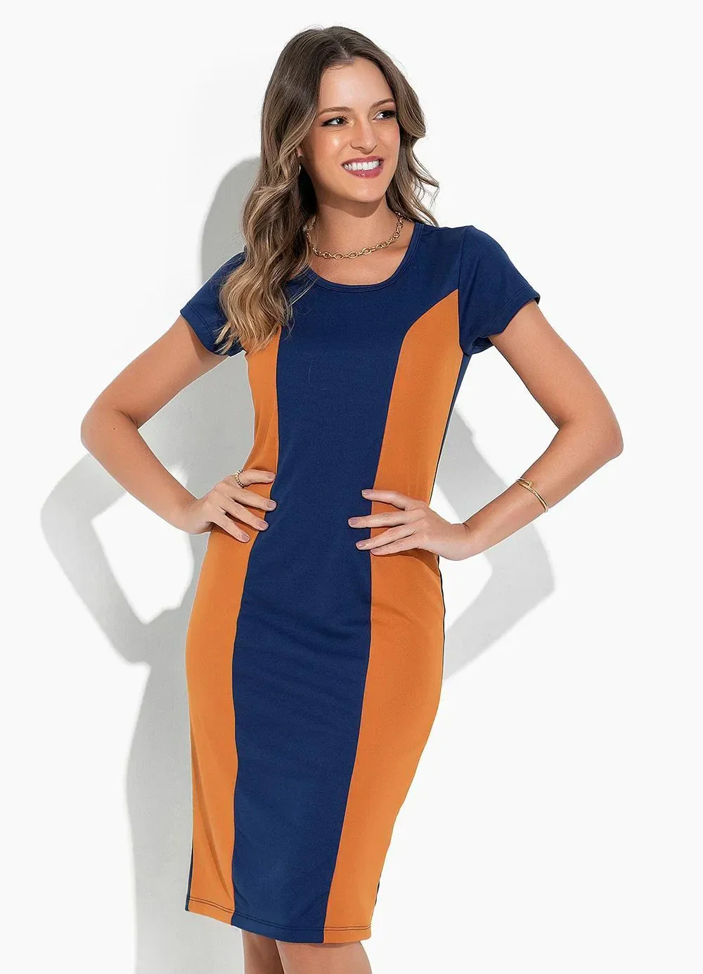 Rosalie - Vestido Bicolor com Recortes