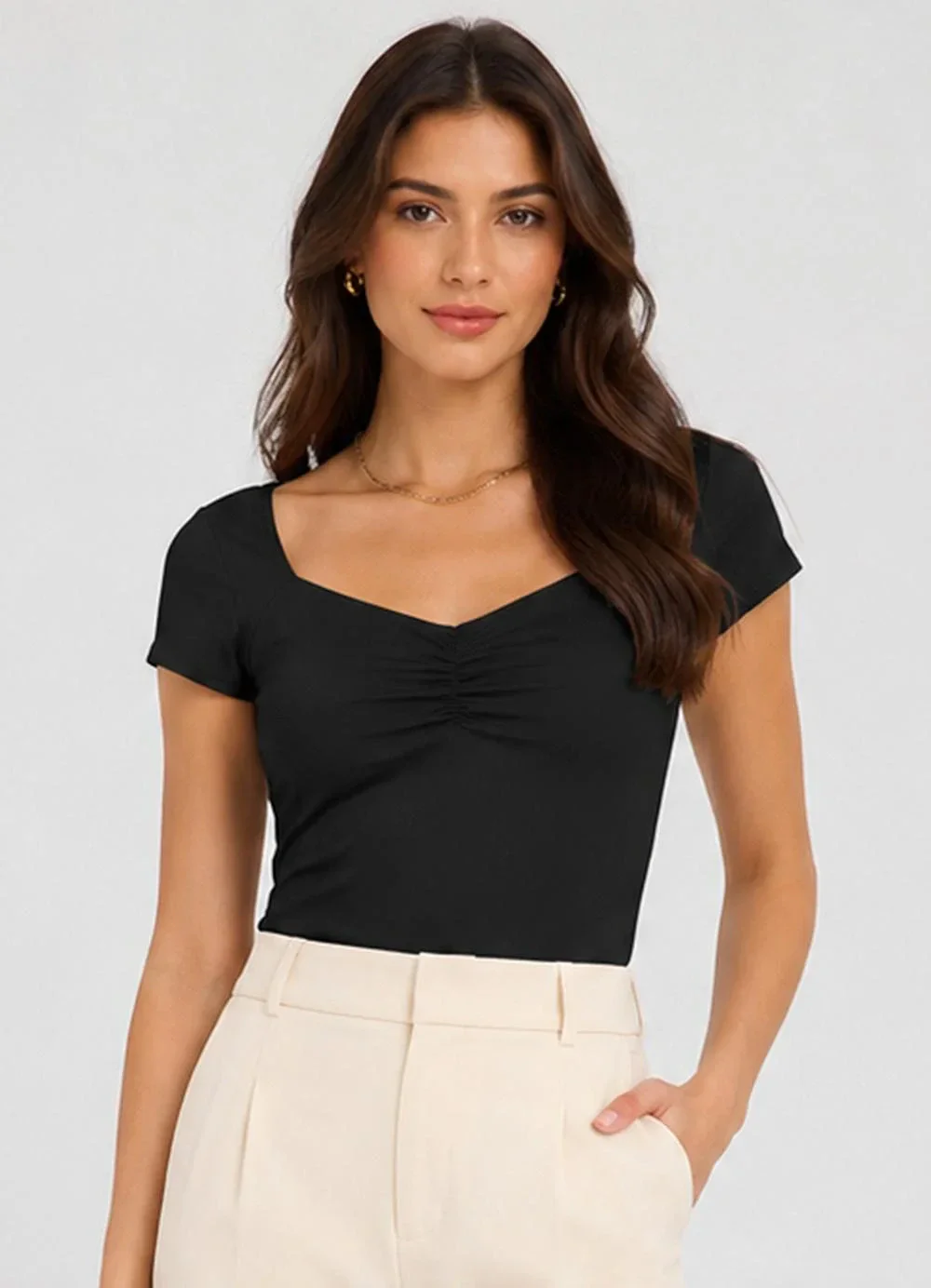 Infinita Cor - Blusa Feminina em Touch Skin Preto