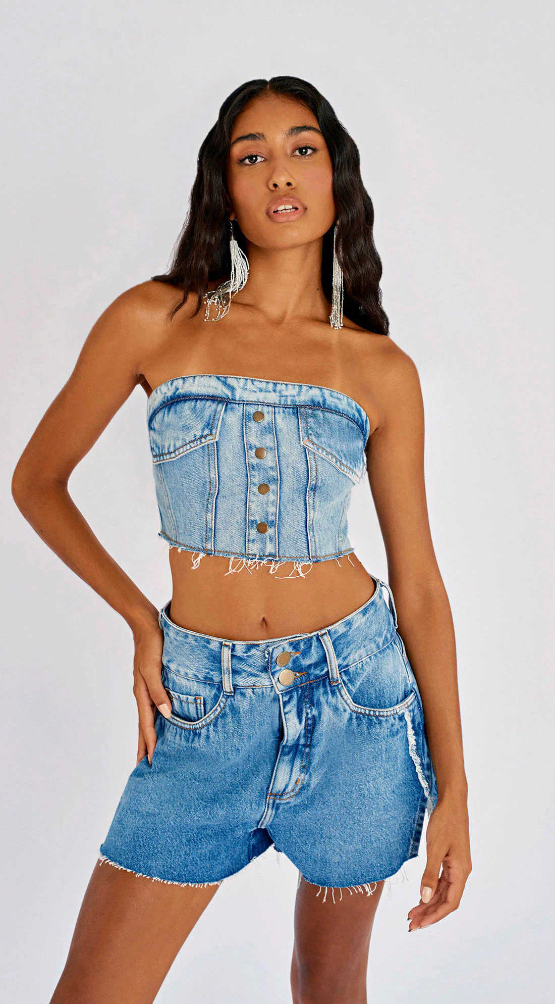 Shorts Zinco Five Pockets Com Desfiados Jeans