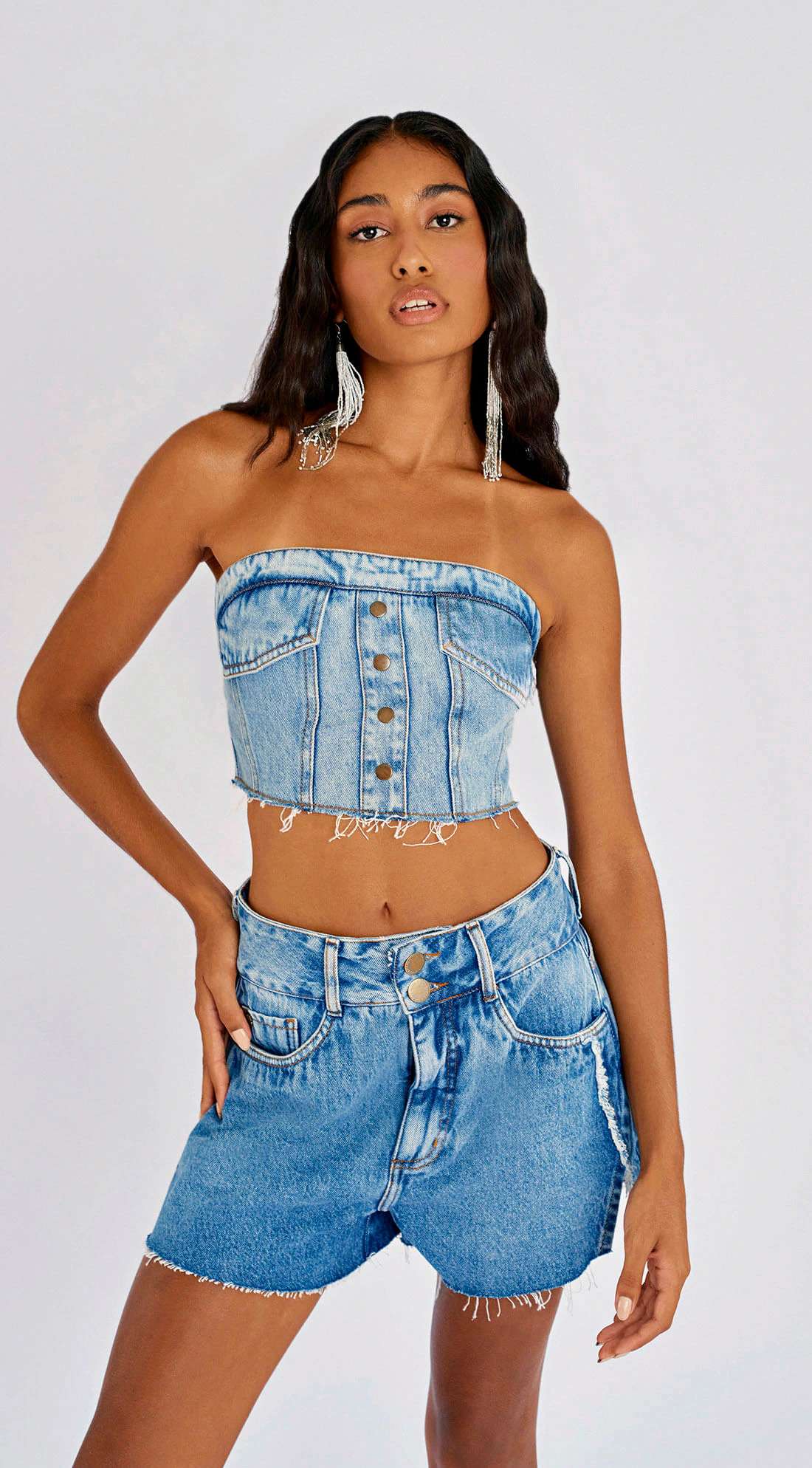 Shorts Zinco Five Pockets Com Desfiados Jeans