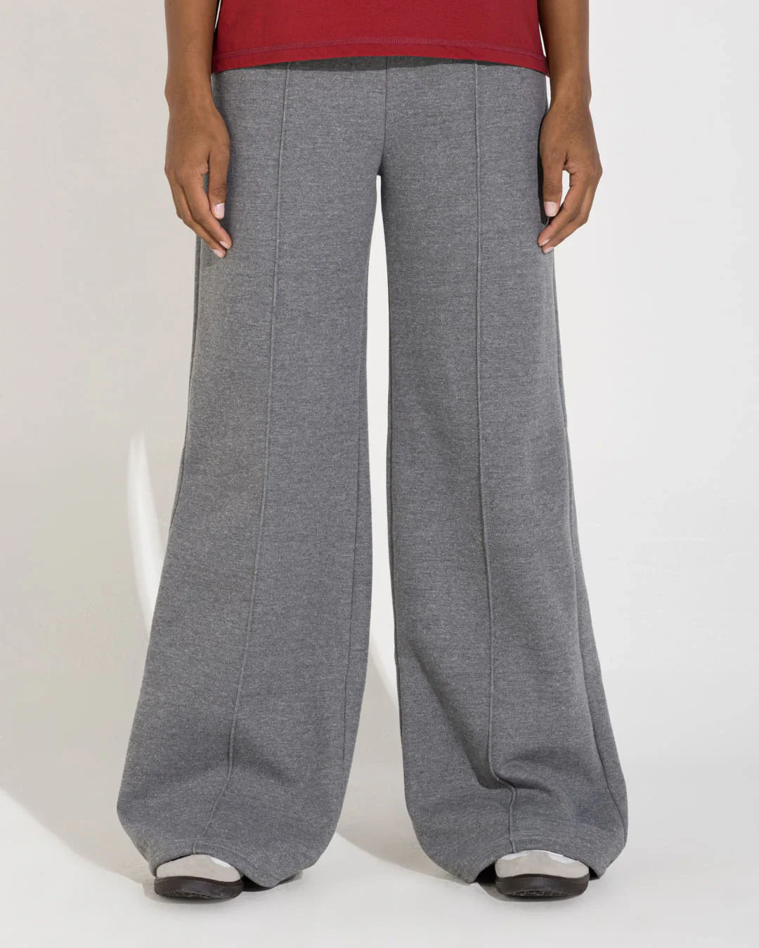 Calça Wide Leg Feminina Moletom Flanelado