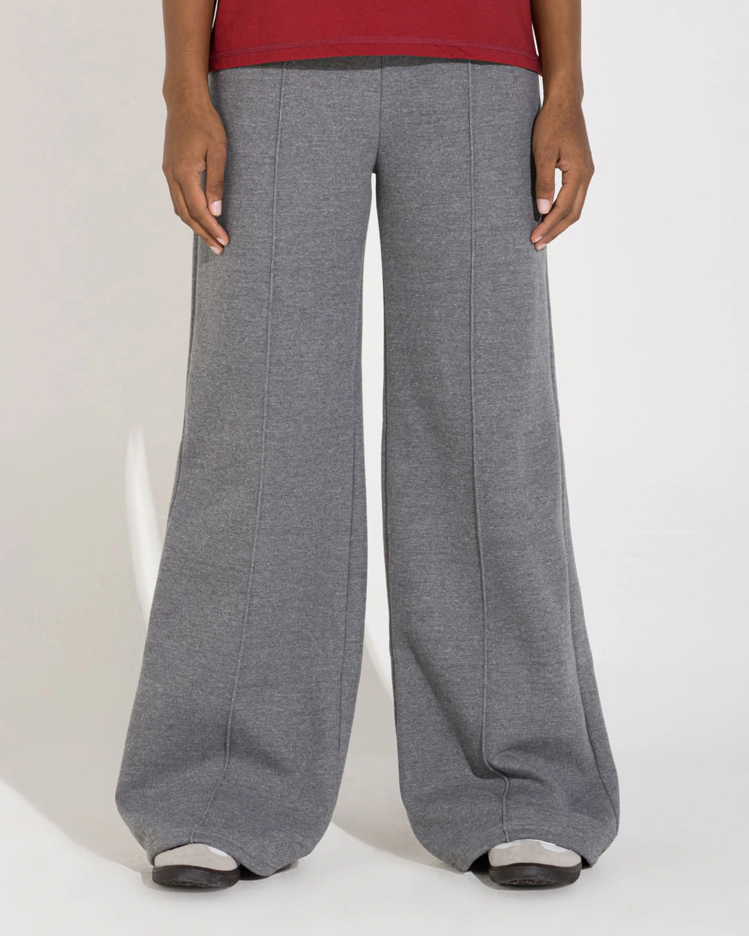 Calça Wide Leg Feminina Moletom Flanelado