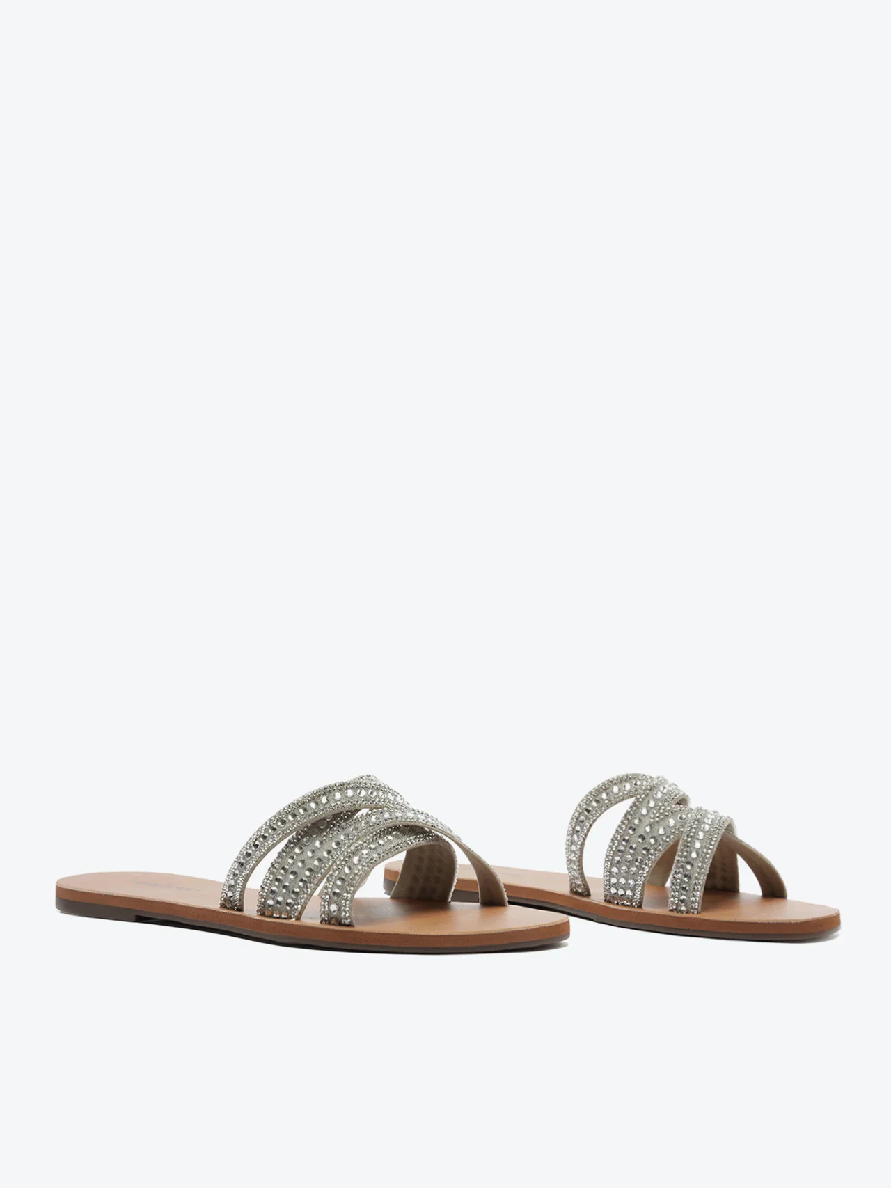 Rasteira Multitiras Glam Hot Fix Prata