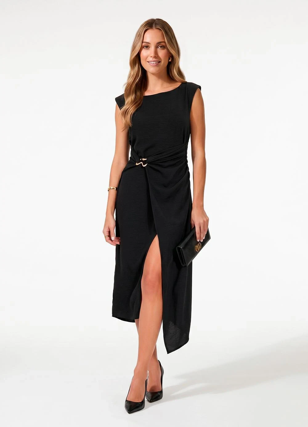 Quintess - Vestido Preto em Tecido Air Flow
