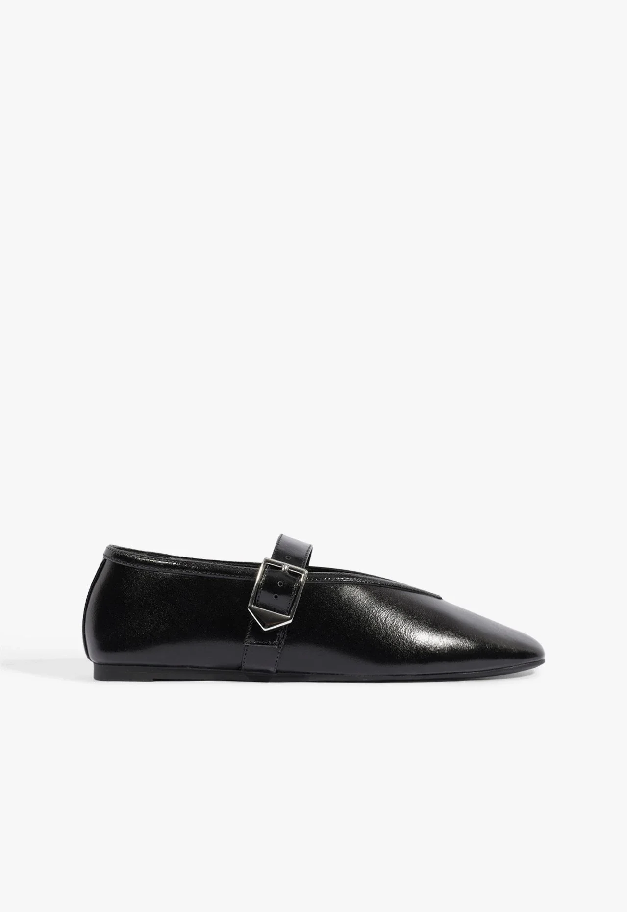 Sapatilha Vick Buckle Couro Preta