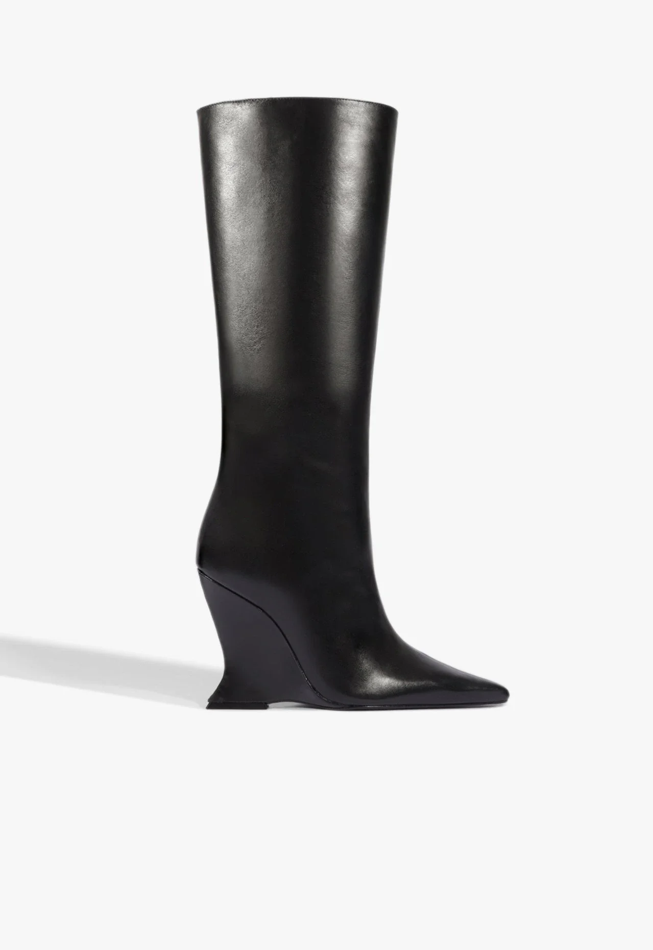 Bota Siena Cano Longo Couro Preta