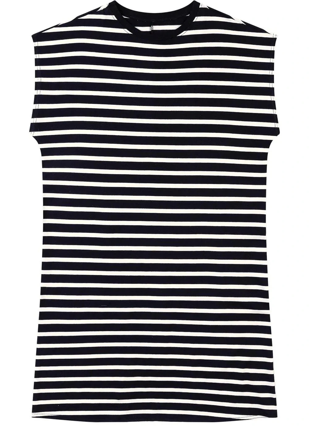 Malwee - Vestido Curto Muscle Listrado Preto