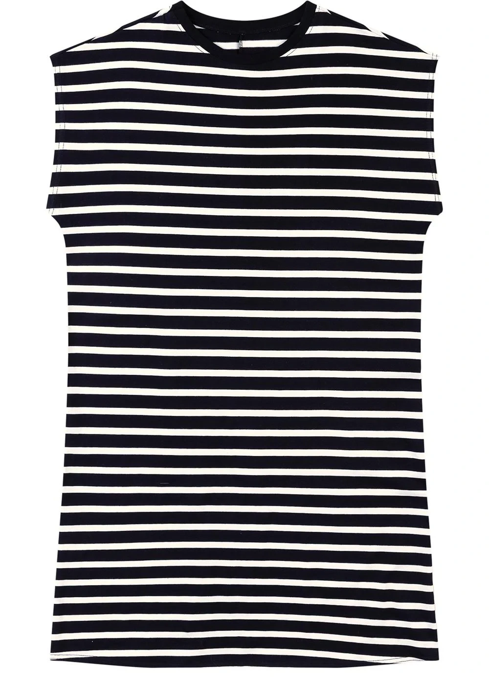 Malwee - Vestido Curto Muscle Listrado Preto