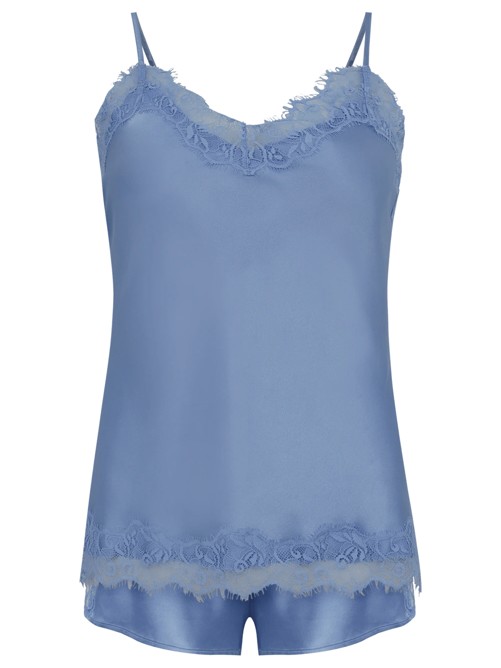 Shortdoll Cetim Renda Angelina Azul Bel Air