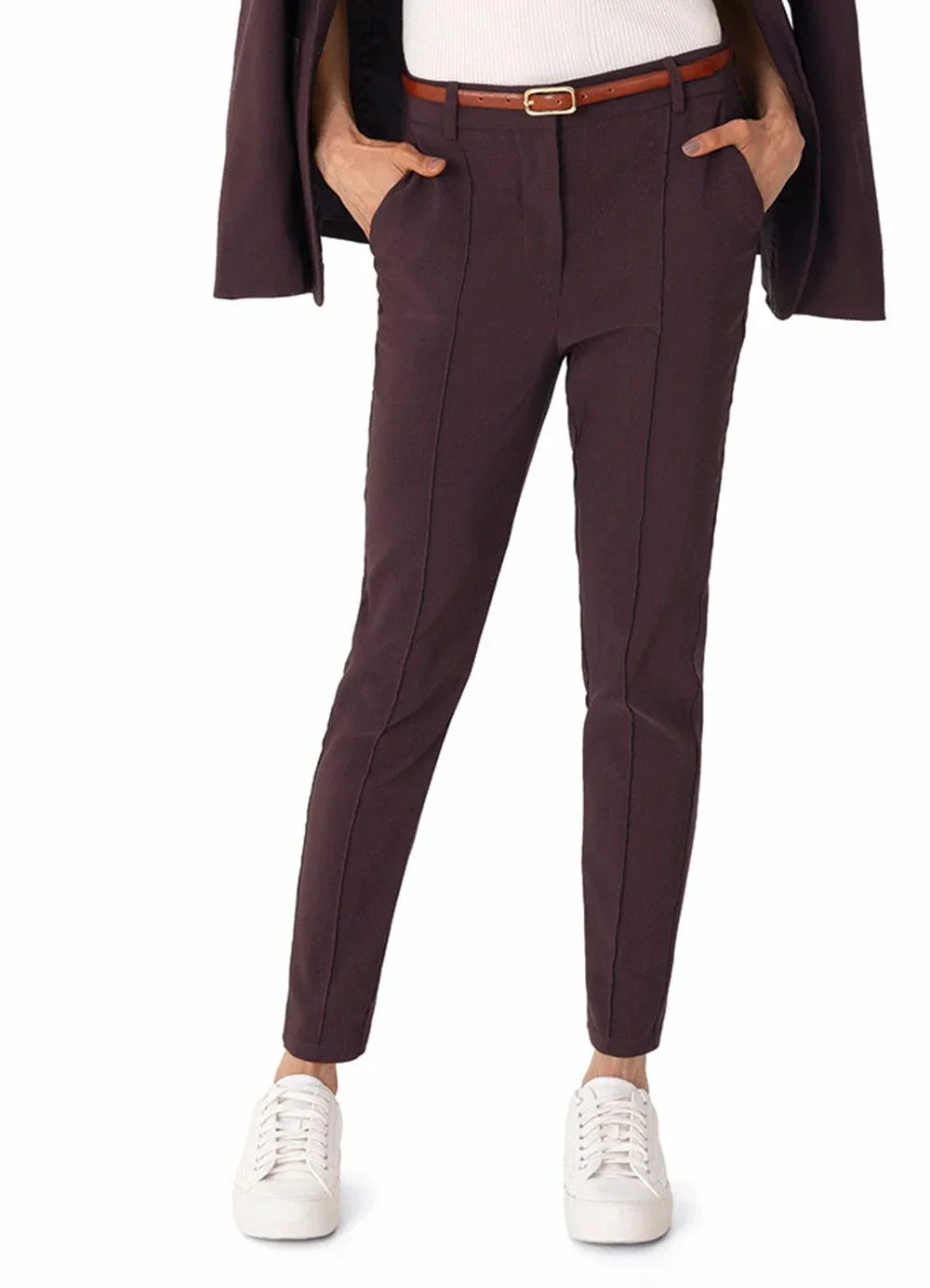 Malwee - Calça Alfaiataria Slim Marrom