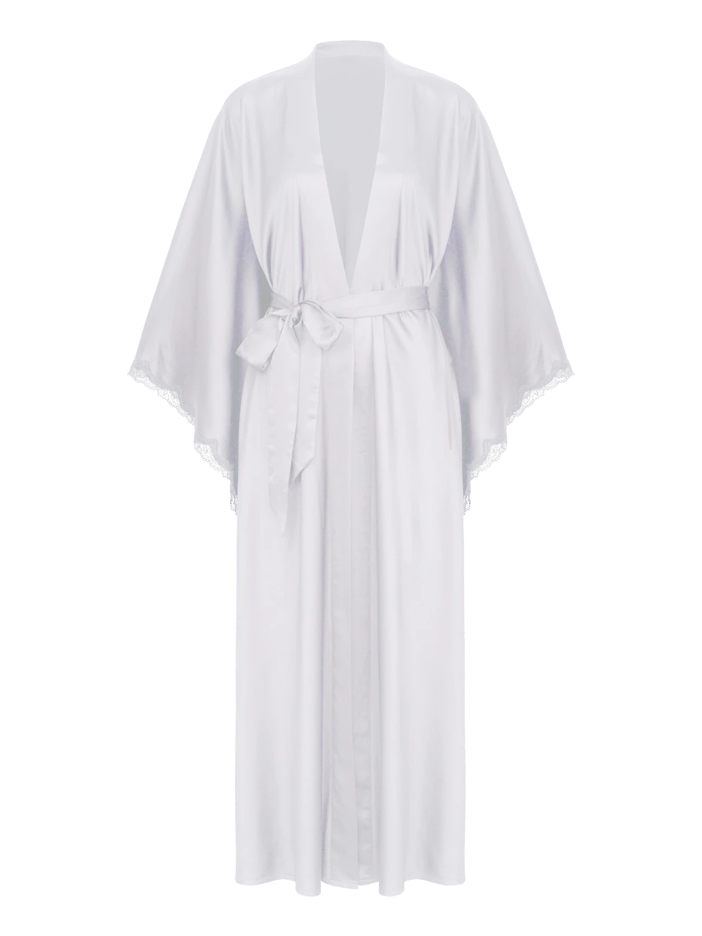 Robe Longo Manga Longa Cetim Bella Luna Off White