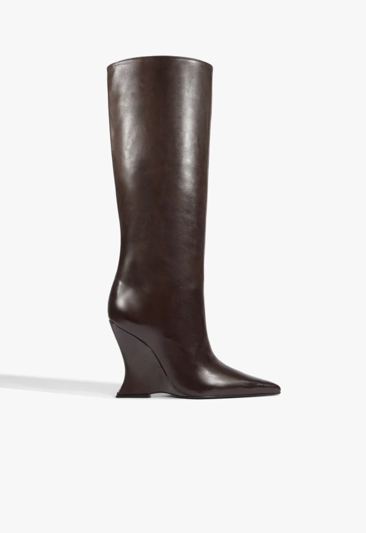 Bota Siena Cano Longo Couro Marrom Escuro