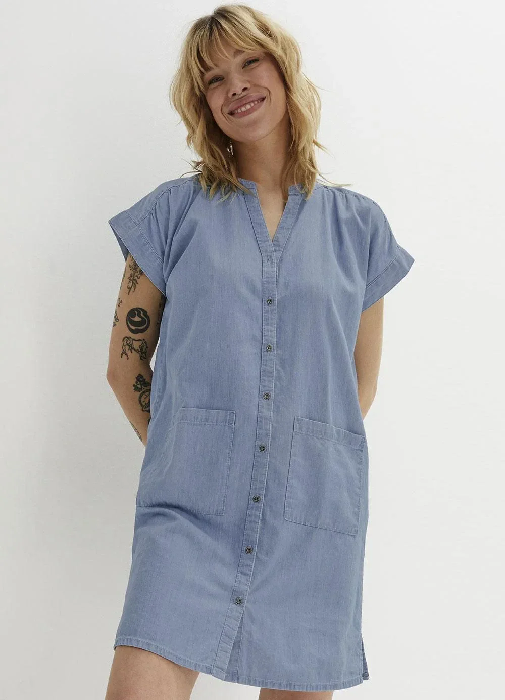 bonprix - Vestido Azul Claro em Jeans