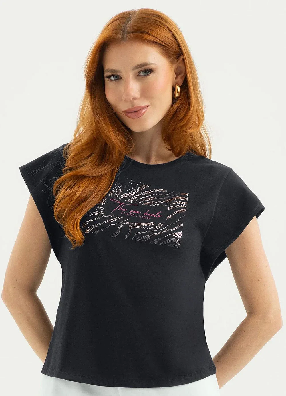 Cativa - Blusa em Algodão Preto