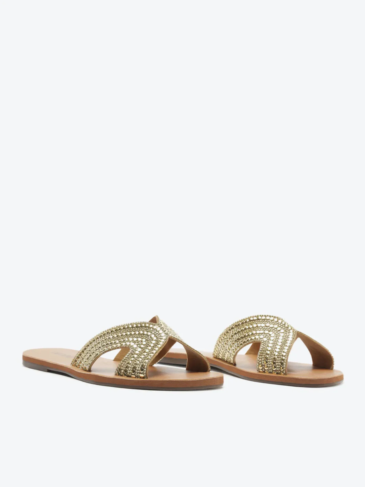 Rasteira Glam Strass Dourada