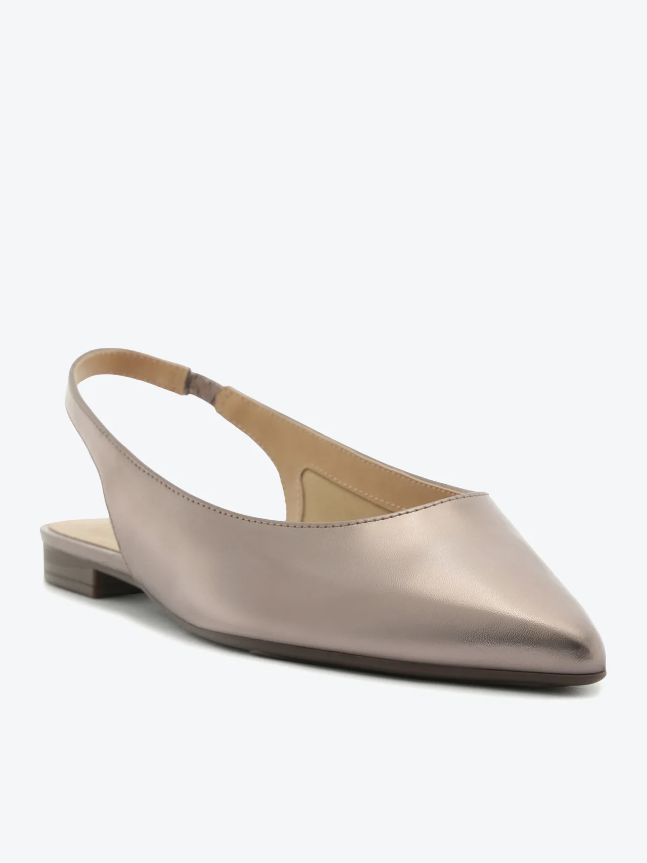 Sapatilha Slingback Bico Fino Prateada