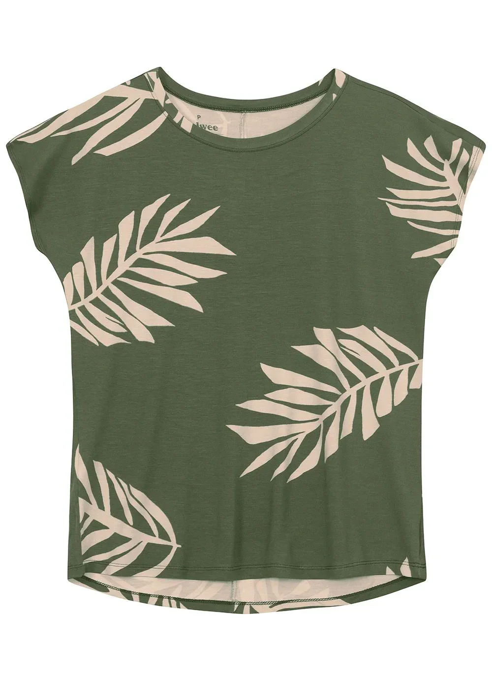 Malwee - Blusa Regular Tropical em Viscose Verde Militar