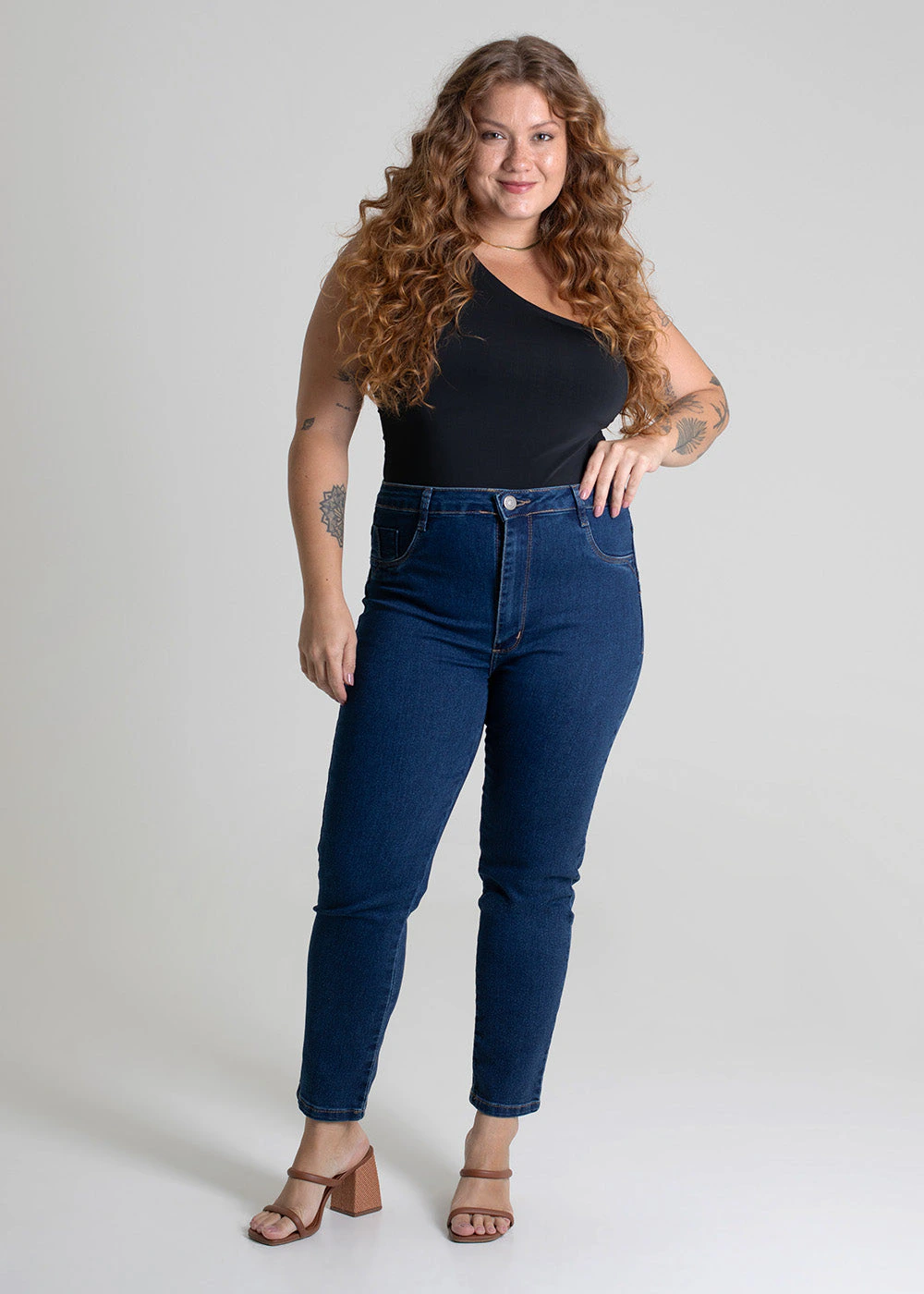 Calça Jeans Sawary Cropped Plus Size - 279370 AZUL