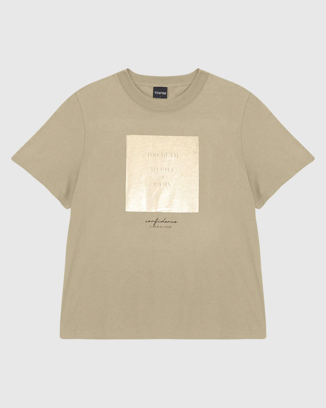 Camiseta Feminina Estampa Metalizada Too Glam To Give A Dama Em Algodão - ENFIM