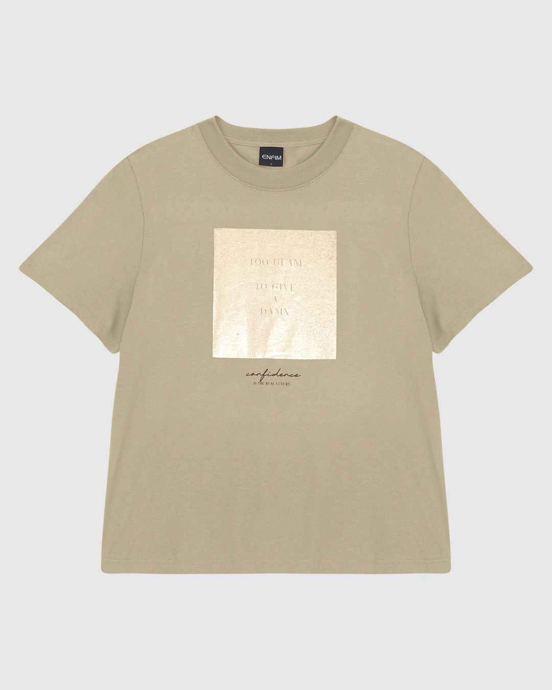 Camiseta Feminina Estampa Metalizada Too Glam To Give A Dama Em Algodão - ENFIM