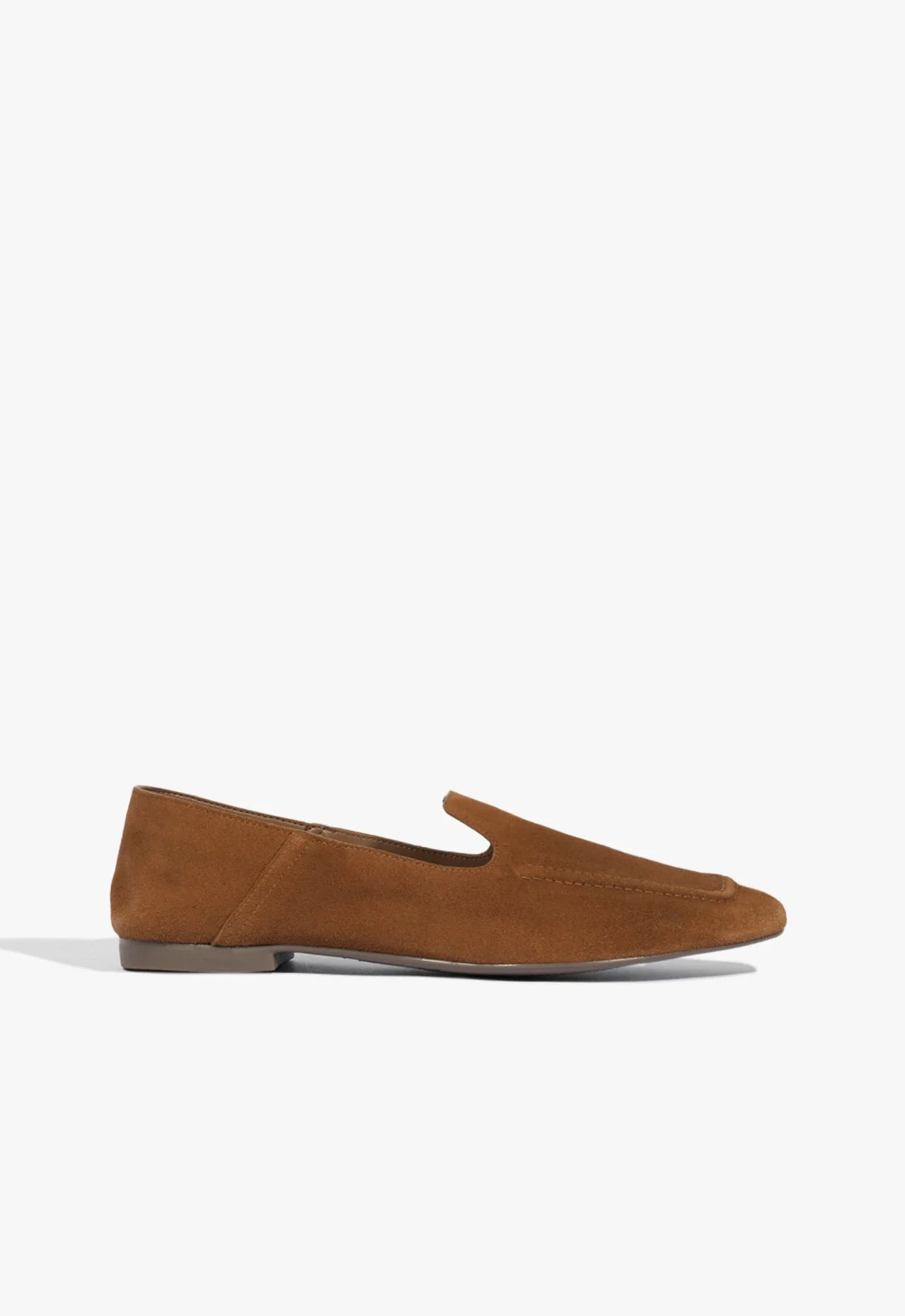 Mocassim Bico Quadrado Suede Marrom
