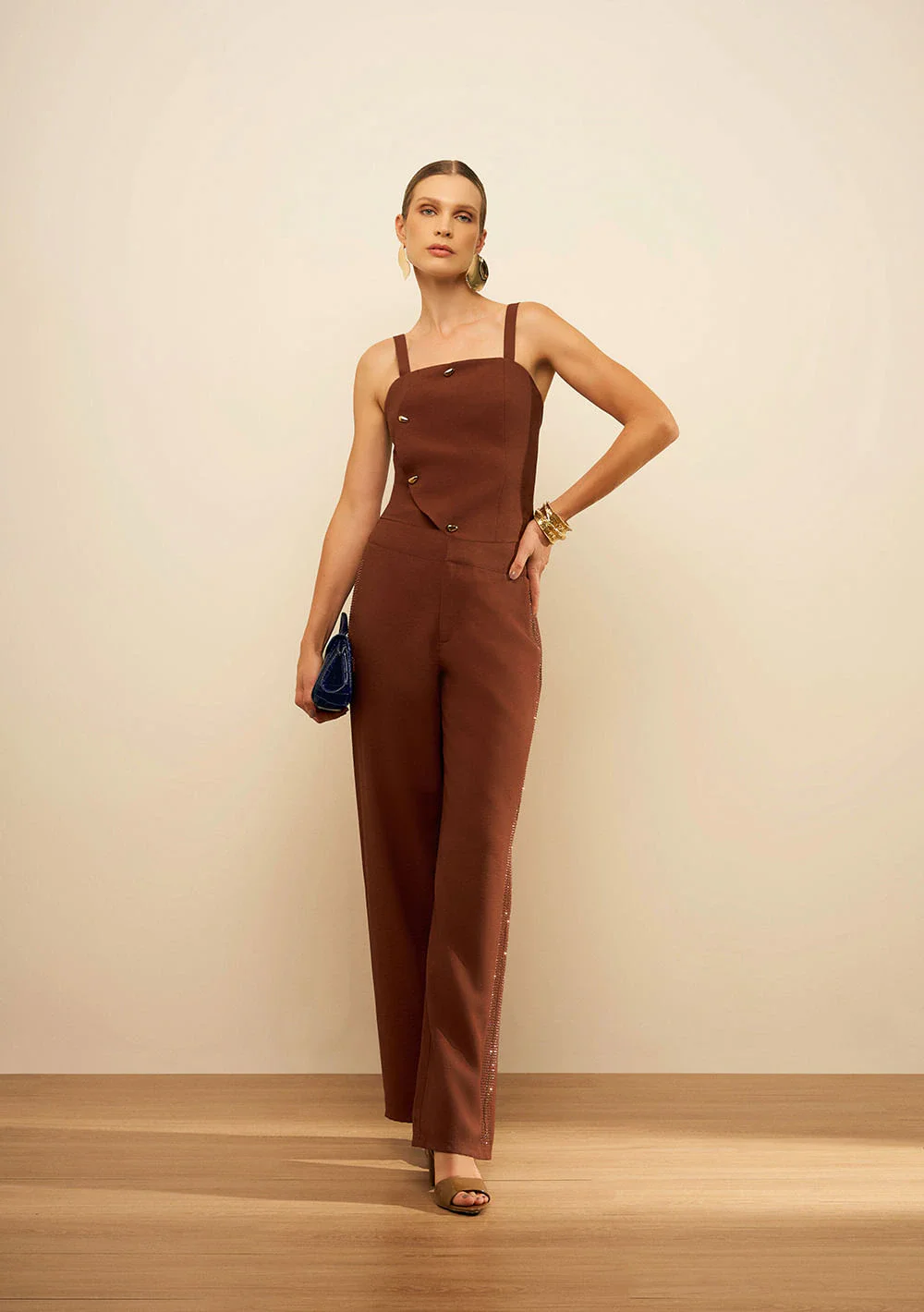 Calça Maria.Valentina Reta Alta Marrom