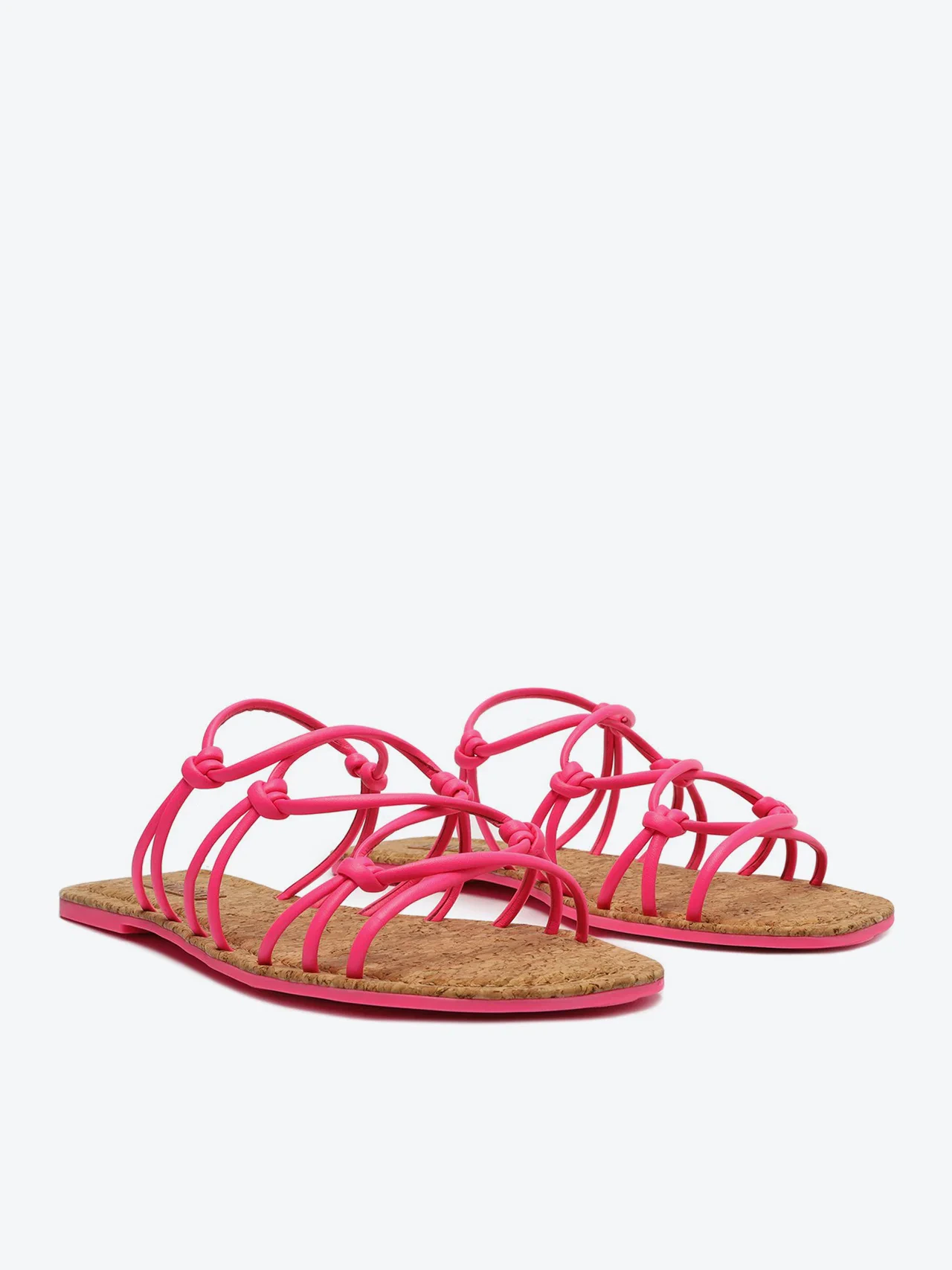 Rasteira Tiras Nó Rosa