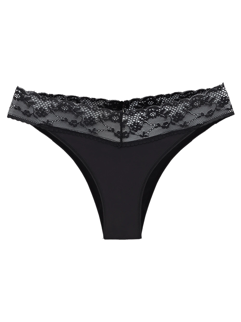 Calcinha Biquíni Microfibra Renda Pop Day Preto