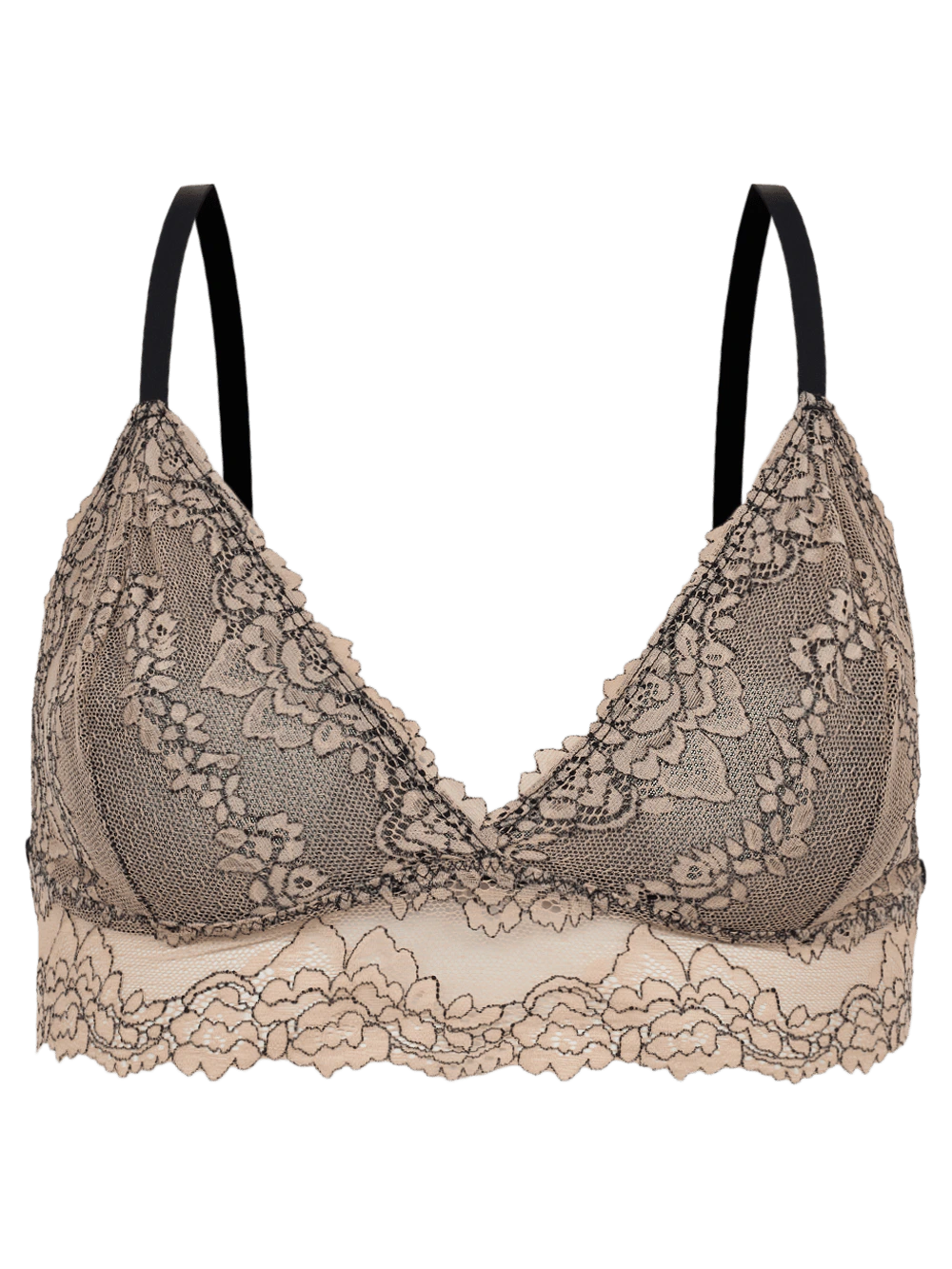 Top Triângulo Renda Femme Nude/Preto