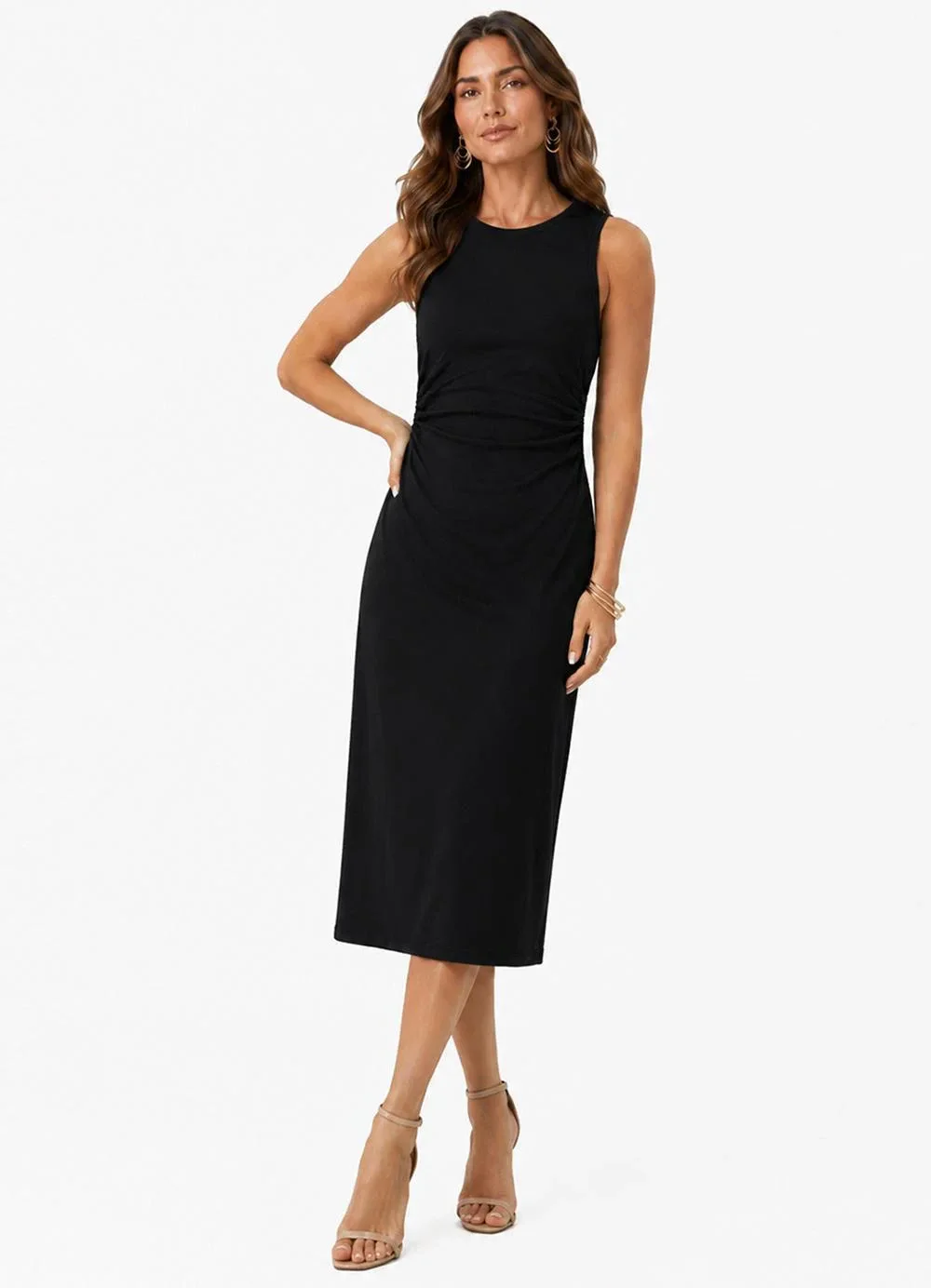 Rovitex - Vestido Midi em Molicotton Viscose Light Preto