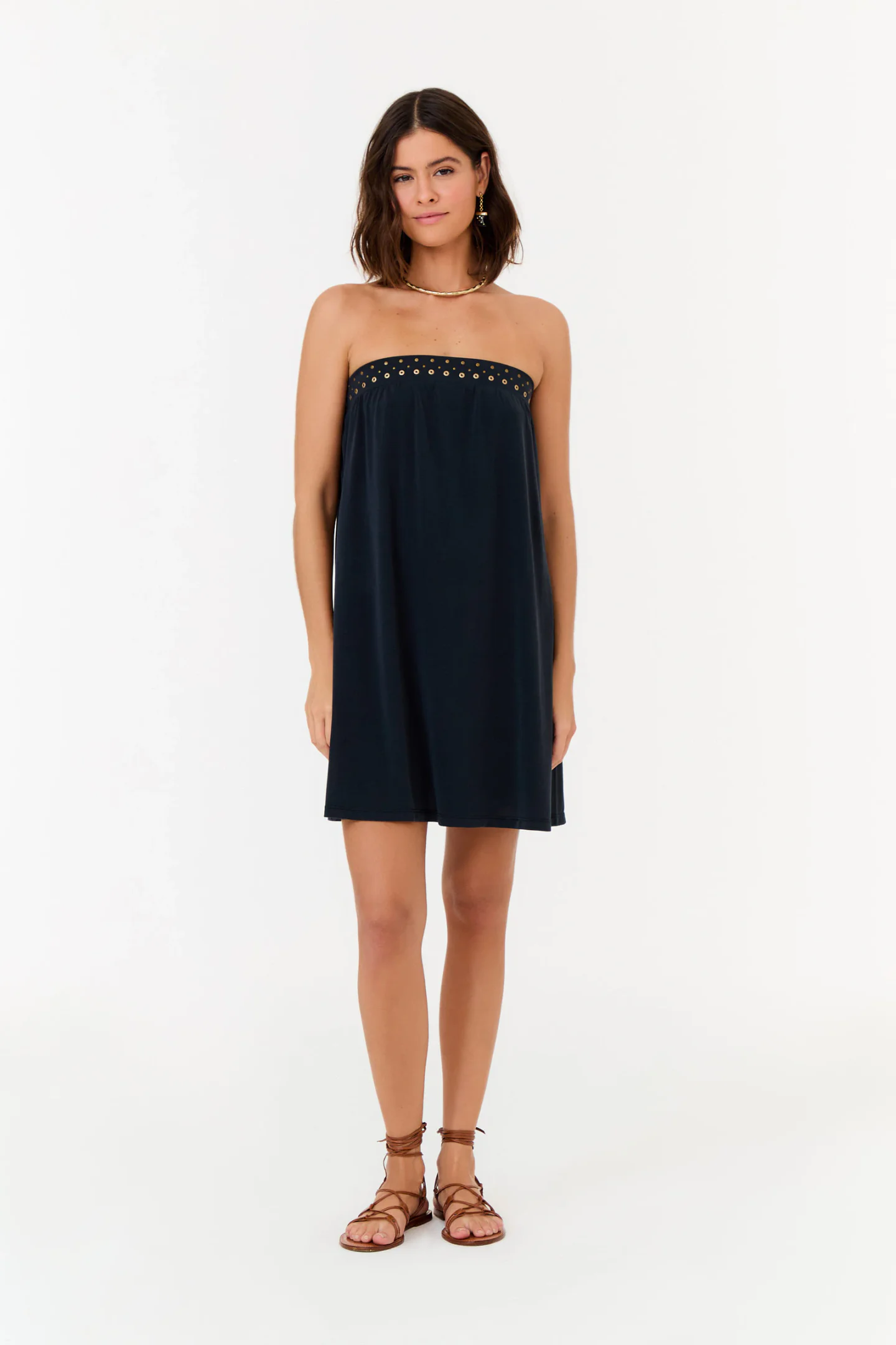 Vestido Sem Manga Tachas