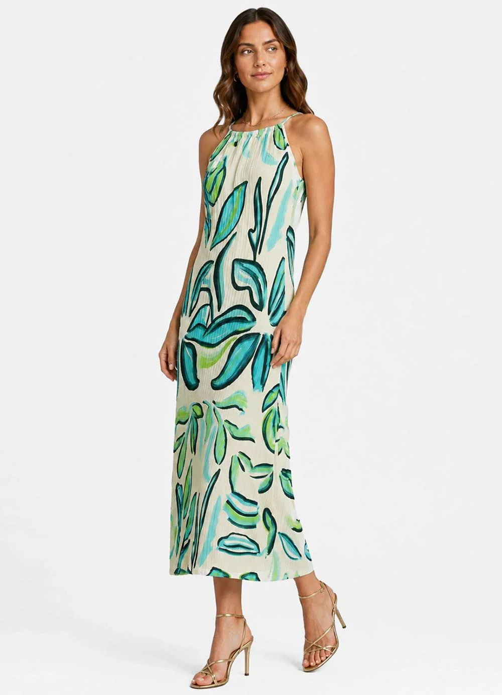 Select - Vestido Feminino Canelado Branco