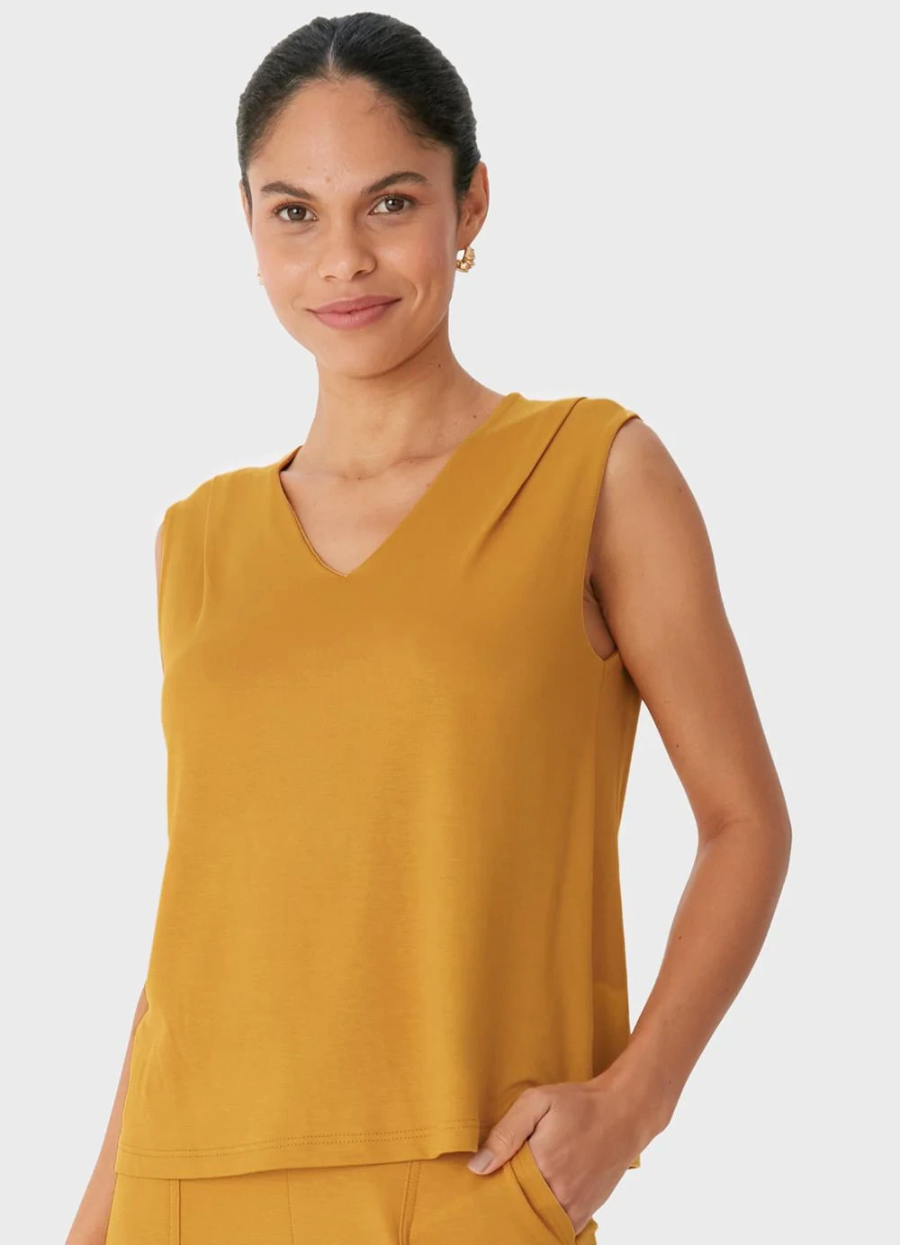 Malwee - Blusa Ampla em Moletinho Amarelo Mostarda