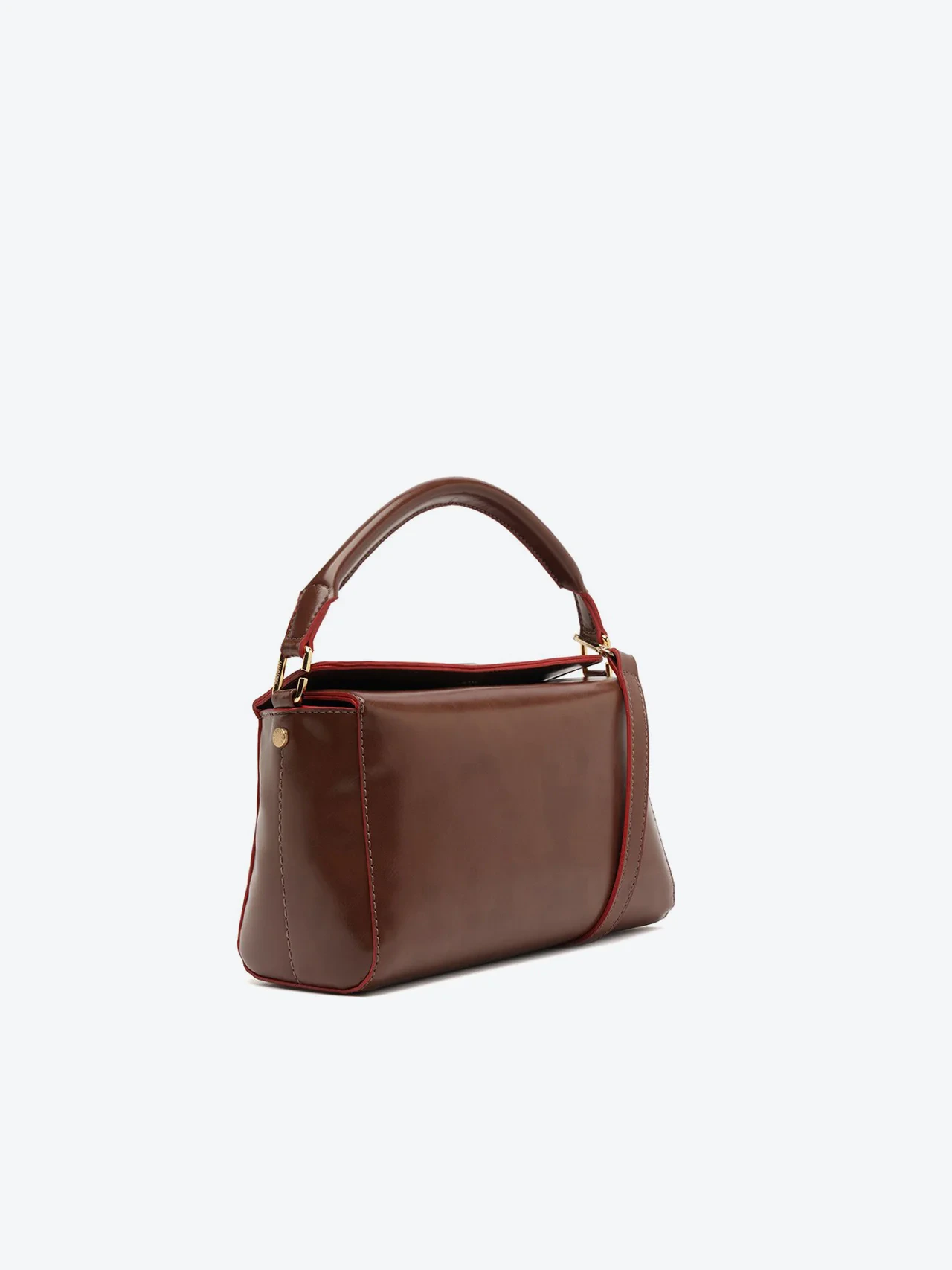Bolsa Tiracolo Média Quadrada Marrom