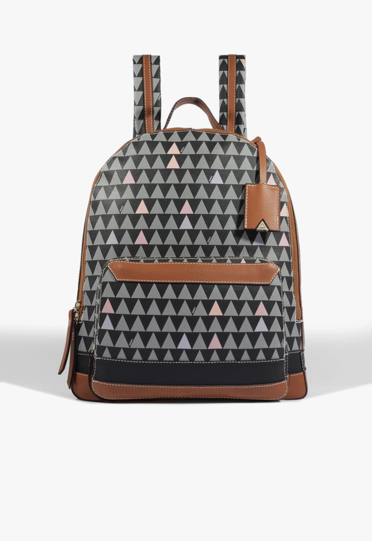 Mochila Triangle Couro Preta