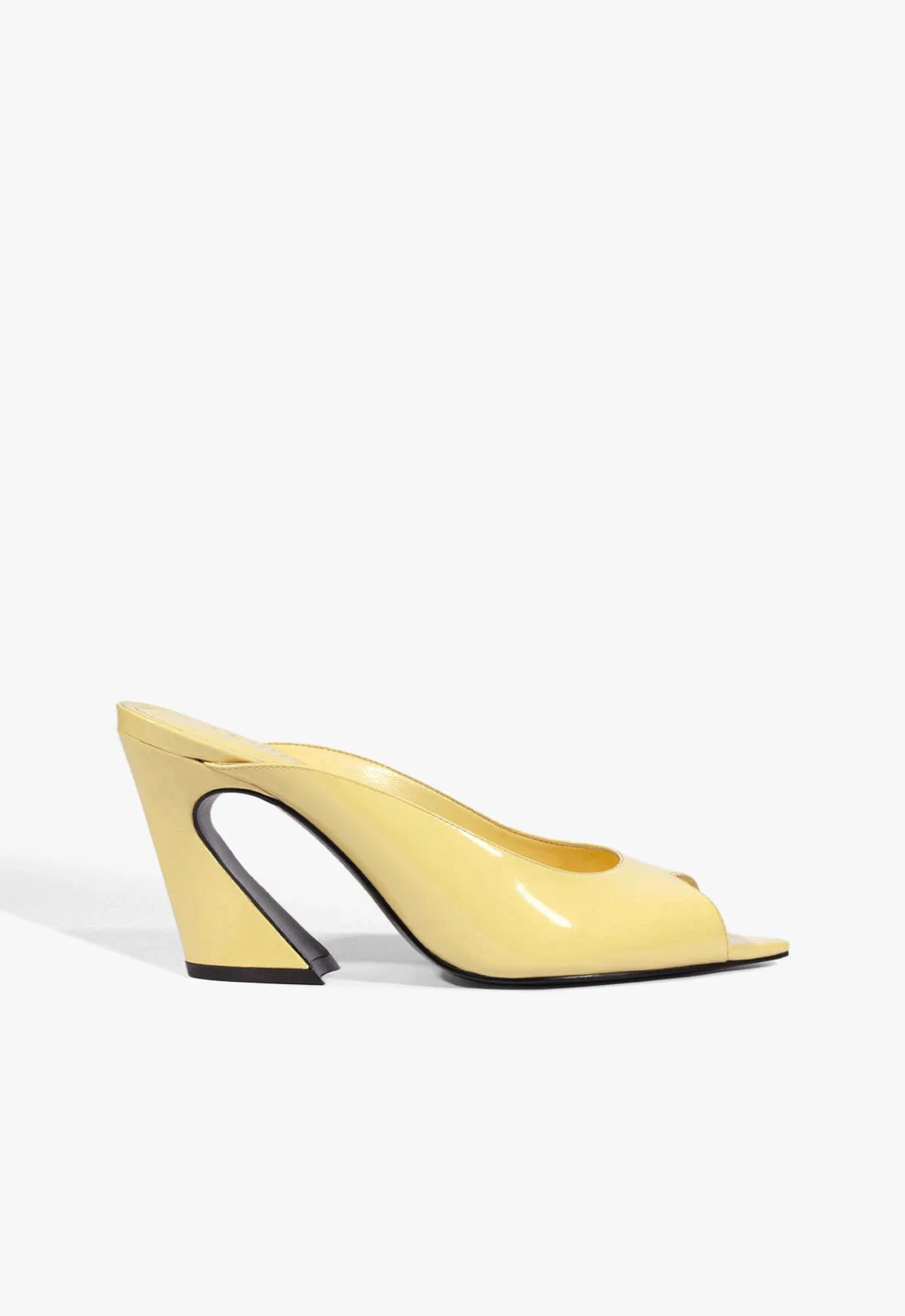 Mule Lexi Block Couro Amarelo