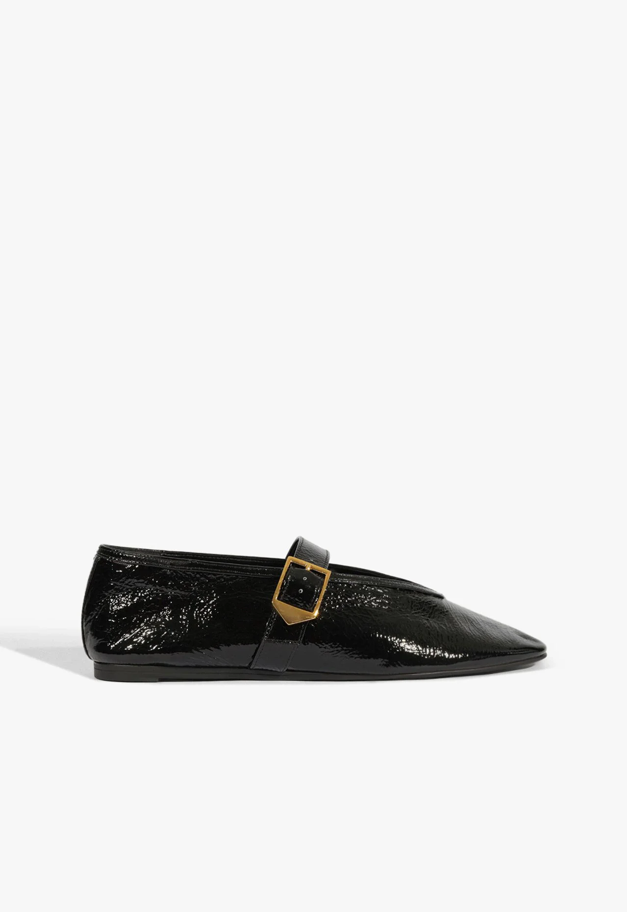 Sapatilha Vick Buckle Couro Preta